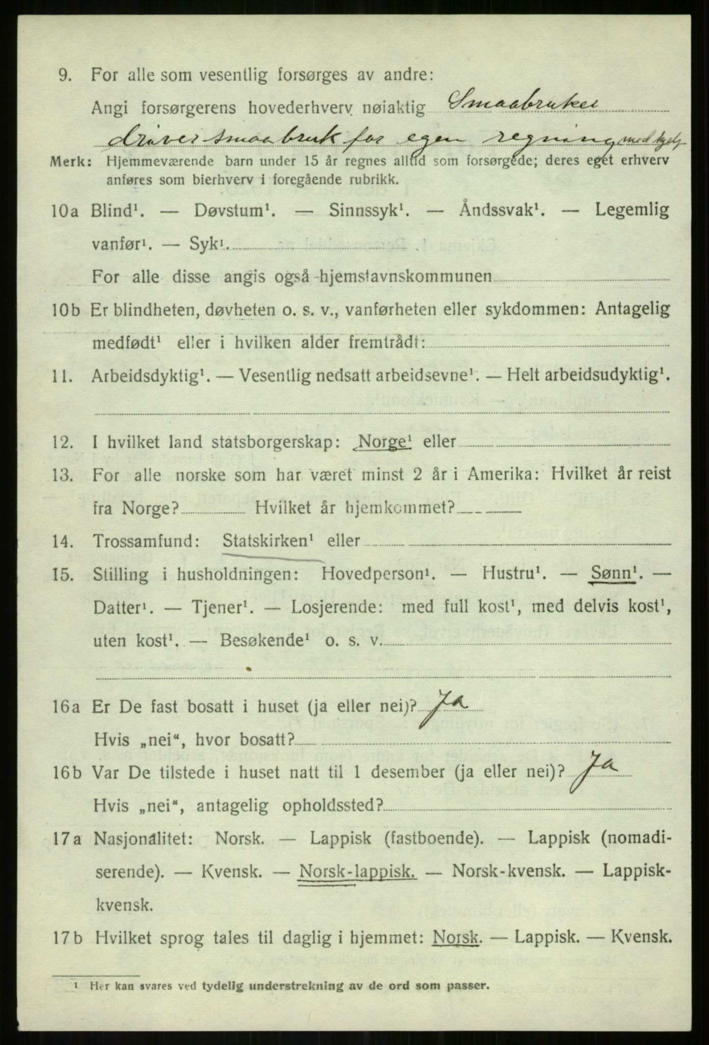 SATØ, 1920 census for Bardu, 1920, p. 4093