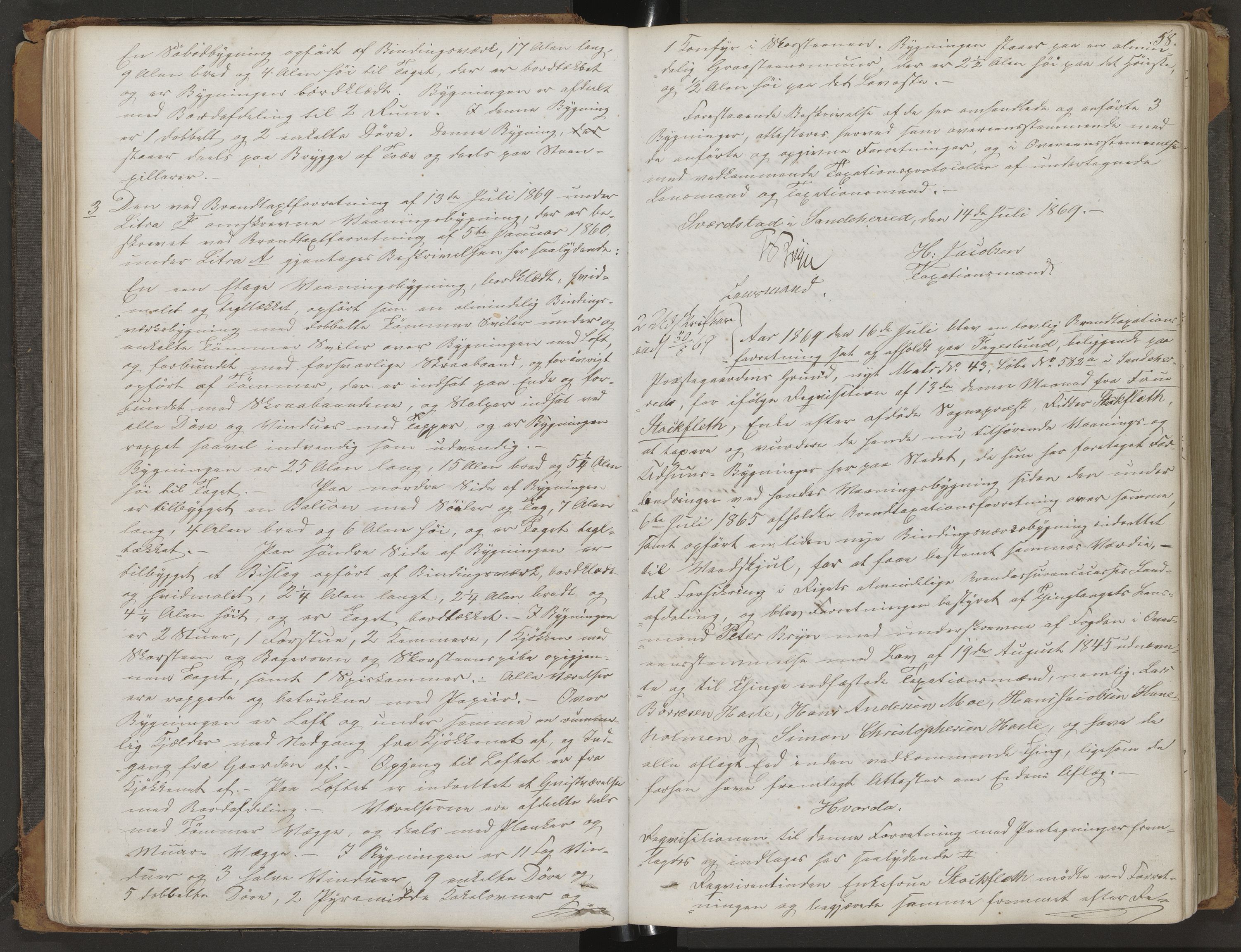Sandar lensmannskontor, AV/SAKO-A-545/Y/Yc/Yca/L0002: Branntakstprotokoll, 1868-1881, p. 58