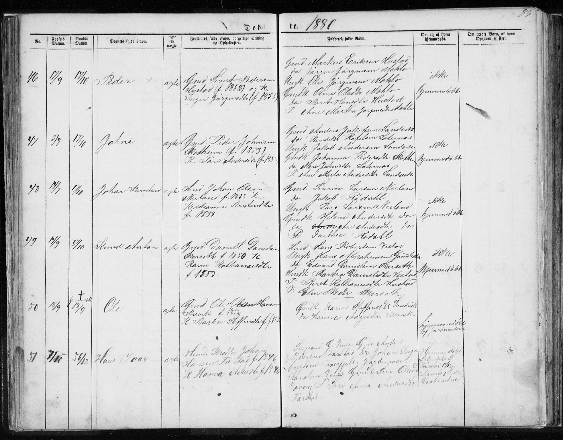 Ministerialprotokoller, klokkerbøker og fødselsregistre - Møre og Romsdal, AV/SAT-A-1454/567/L0782: Parish register (copy) no. 567C02, 1867-1886, p. 83