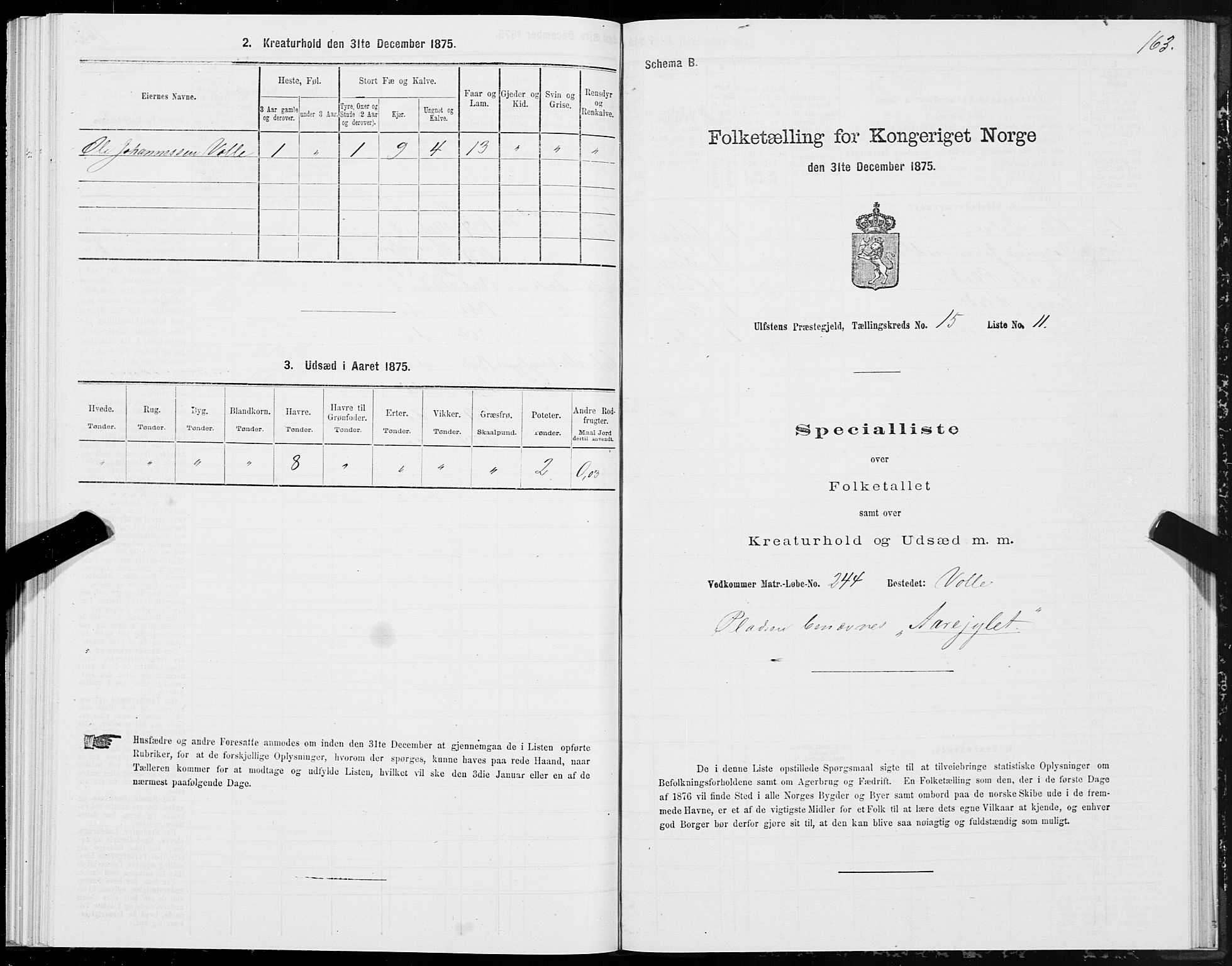 SAT, 1875 census for 1516P Ulstein, 1875, p. 5163