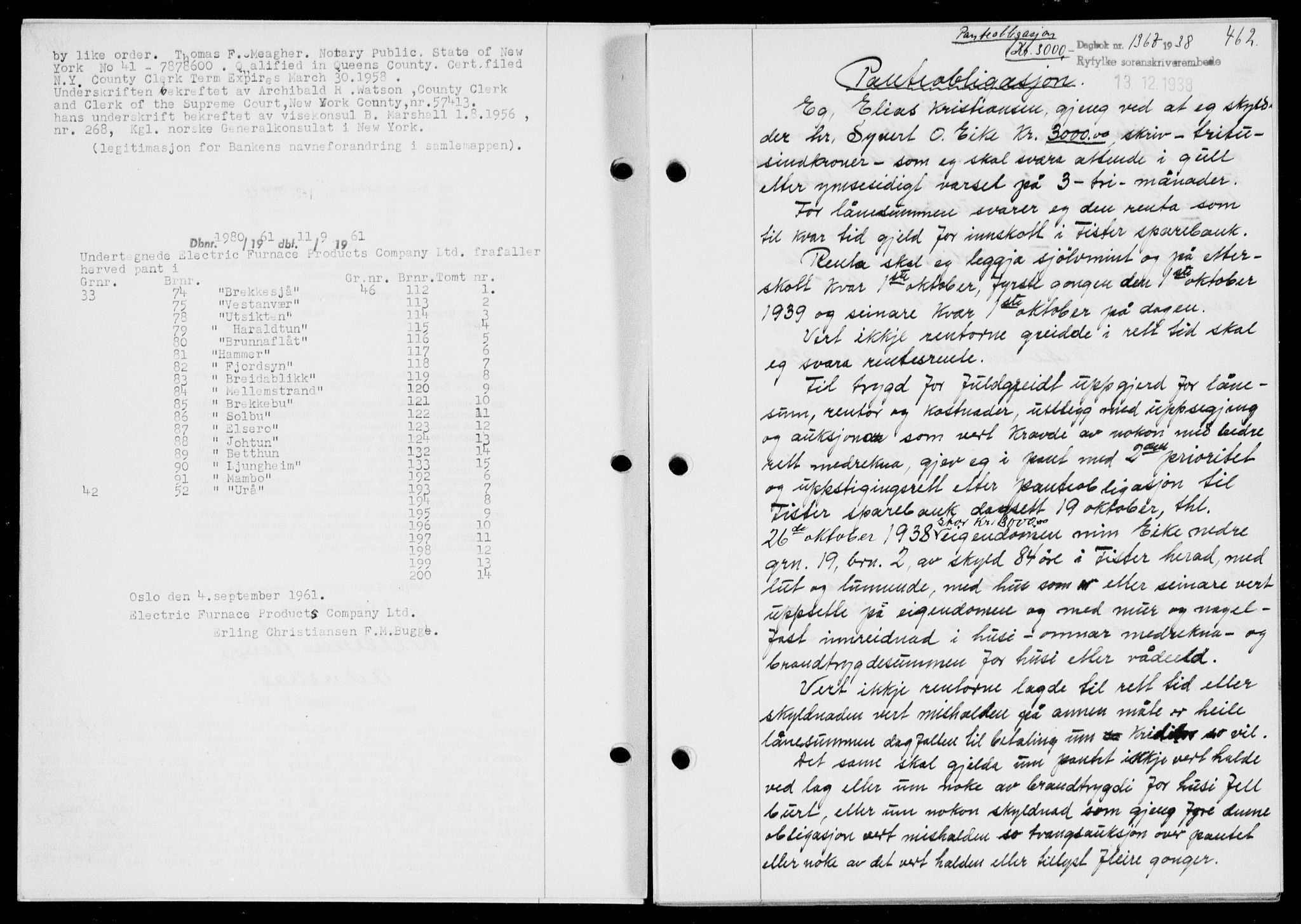 Ryfylke tingrett, SAST/A-100055/001/II/IIB/L0078: Mortgage book no. 57, 1938-1938, Diary no: : 1367/1938