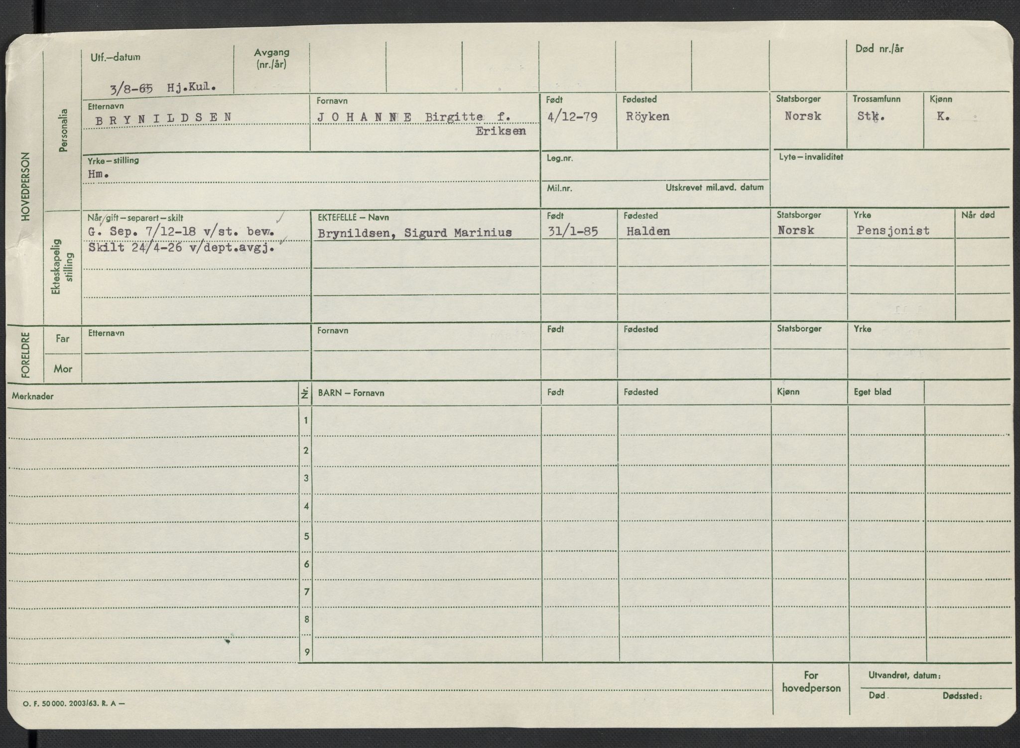 Oslo folkeregister, Registerkort, AV/SAO-A-11715/F/Fa/Fac/L0013: Kvinner, 1906-1914, p. 924b