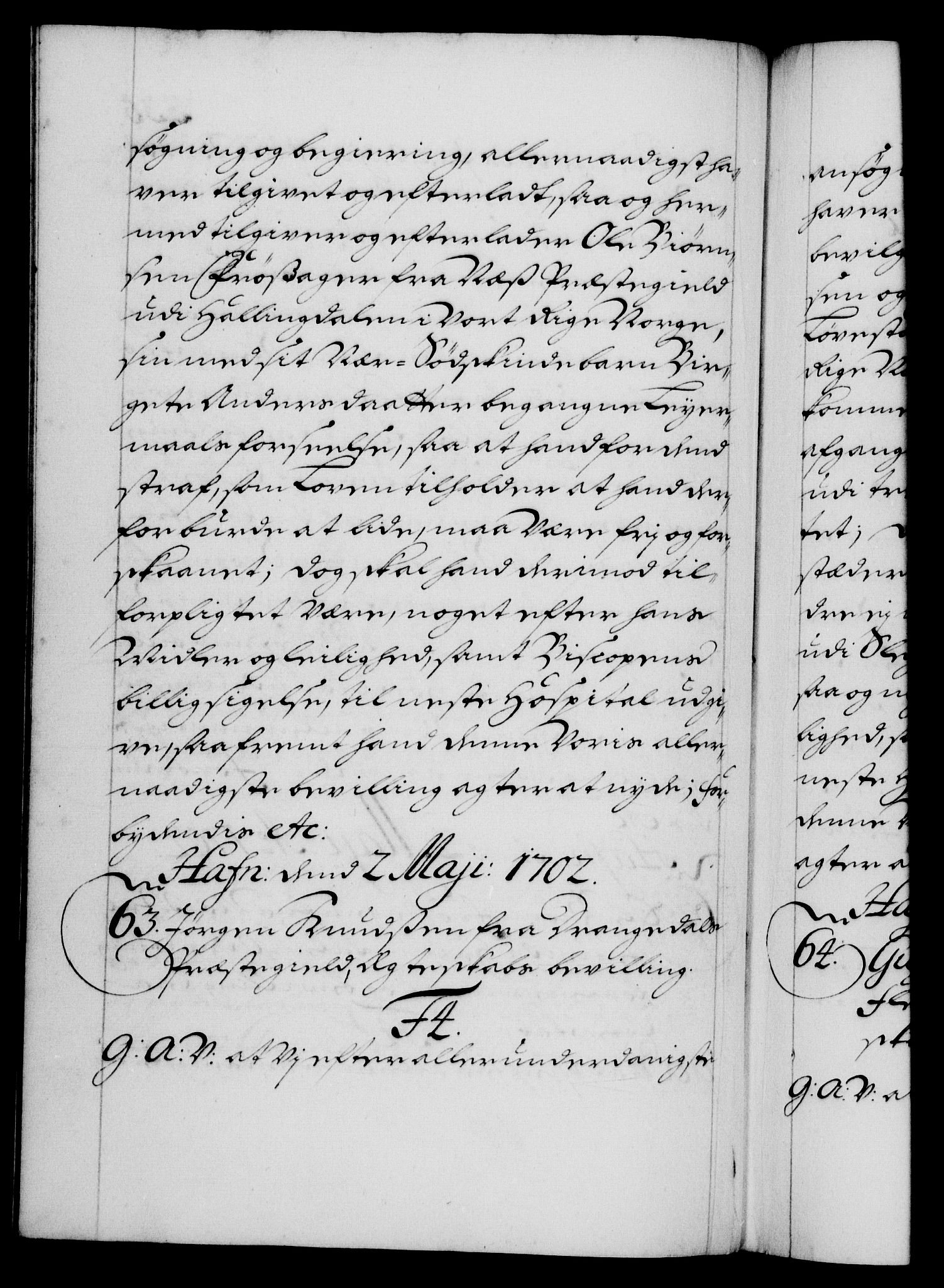 Danske Kanselli 1572-1799, RA/EA-3023/F/Fc/Fca/Fcaa/L0018: Norske registre, 1699-1703, p. 335b