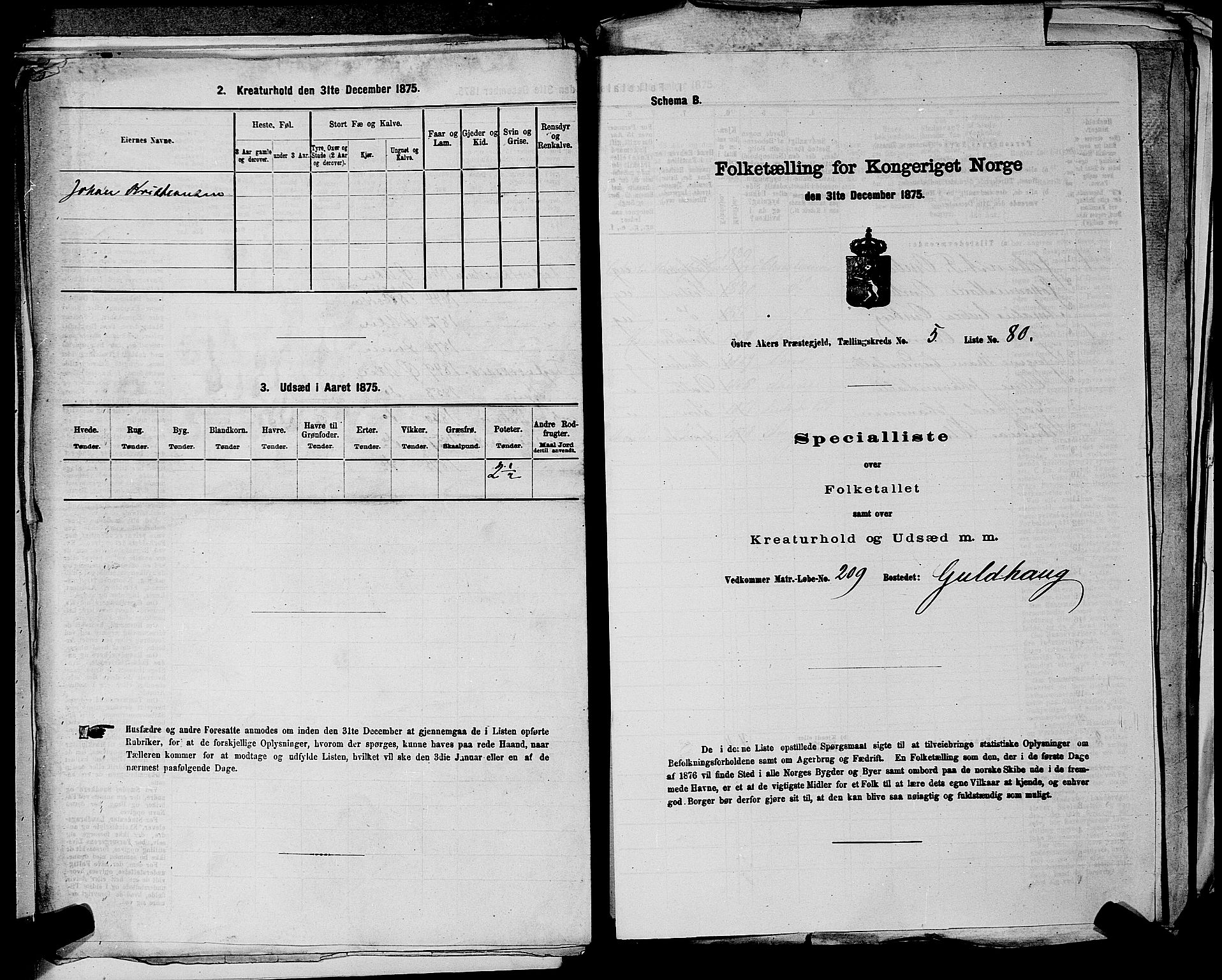 RA, 1875 census for 0218bP Østre Aker, 1875, p. 1524