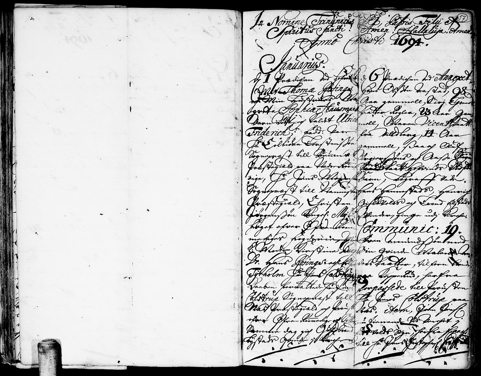 Ullensaker prestekontor Kirkebøker, AV/SAO-A-10236a/F/Fa/L0001: Parish register (official) no. I 1, 1689-1701, p. 57