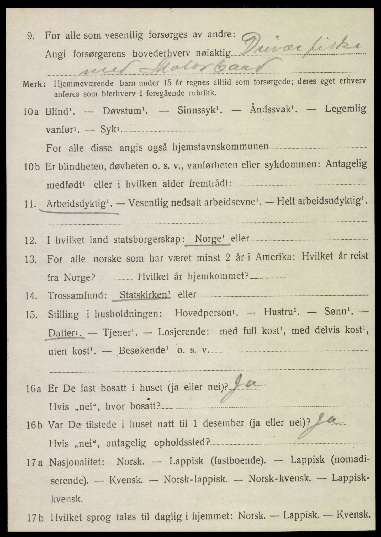 SAT, 1920 census for Leirfjord, 1920, p. 1404