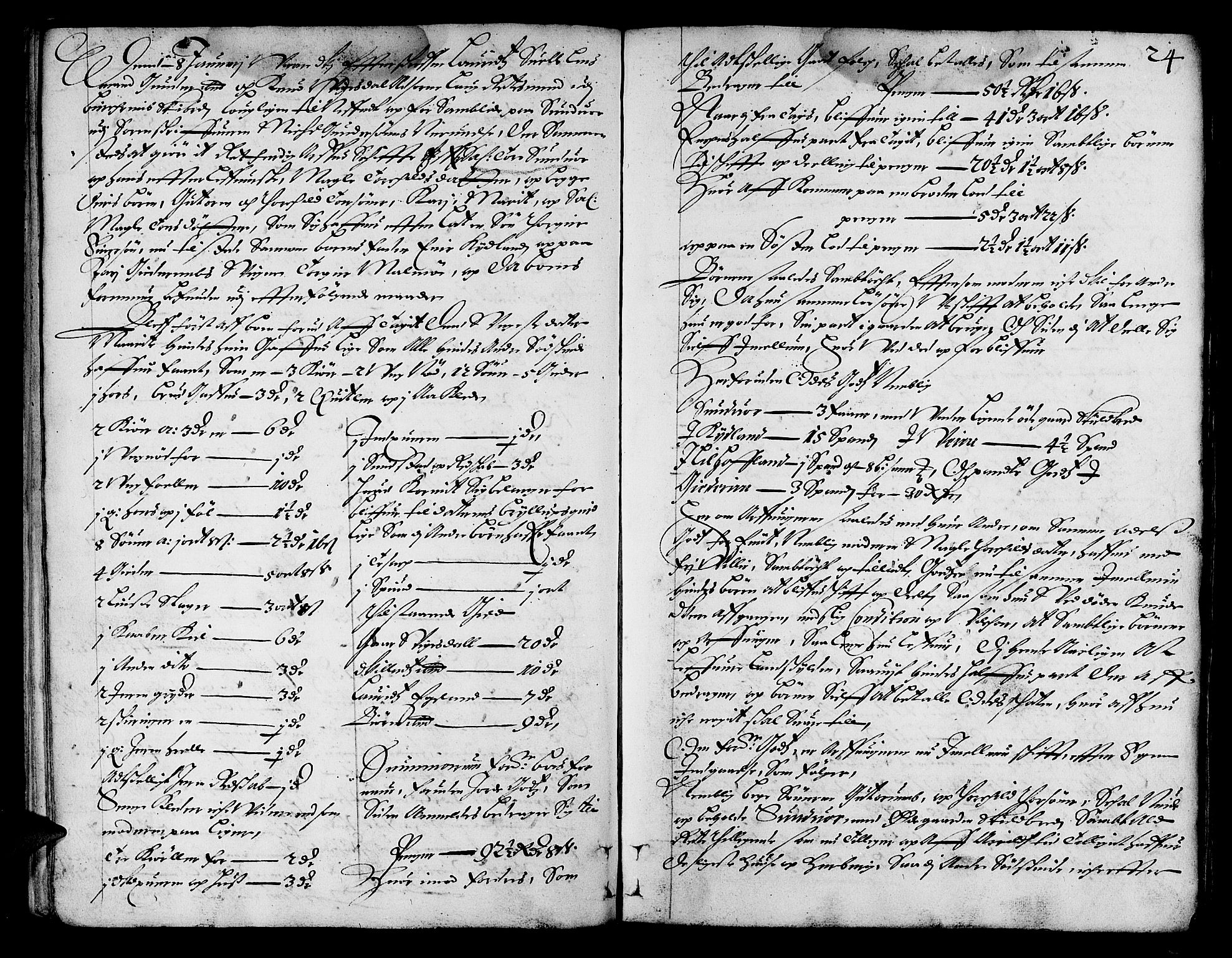 Jæren og Dalane sorenskriveri, AV/SAST-A-100306/5/50BA/L0001: SKIFTEPROTOKOLL <KORTREG>, 1666-1672, p. 23b-24a