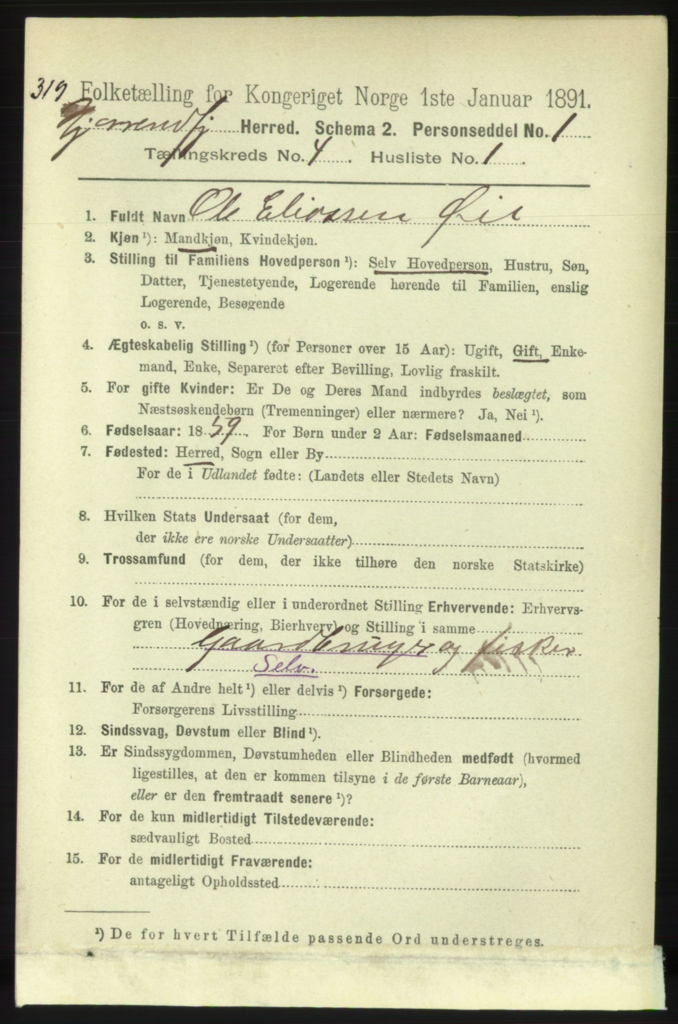 RA, 1891 census for 1522 Hjørundfjord, 1891, p. 667