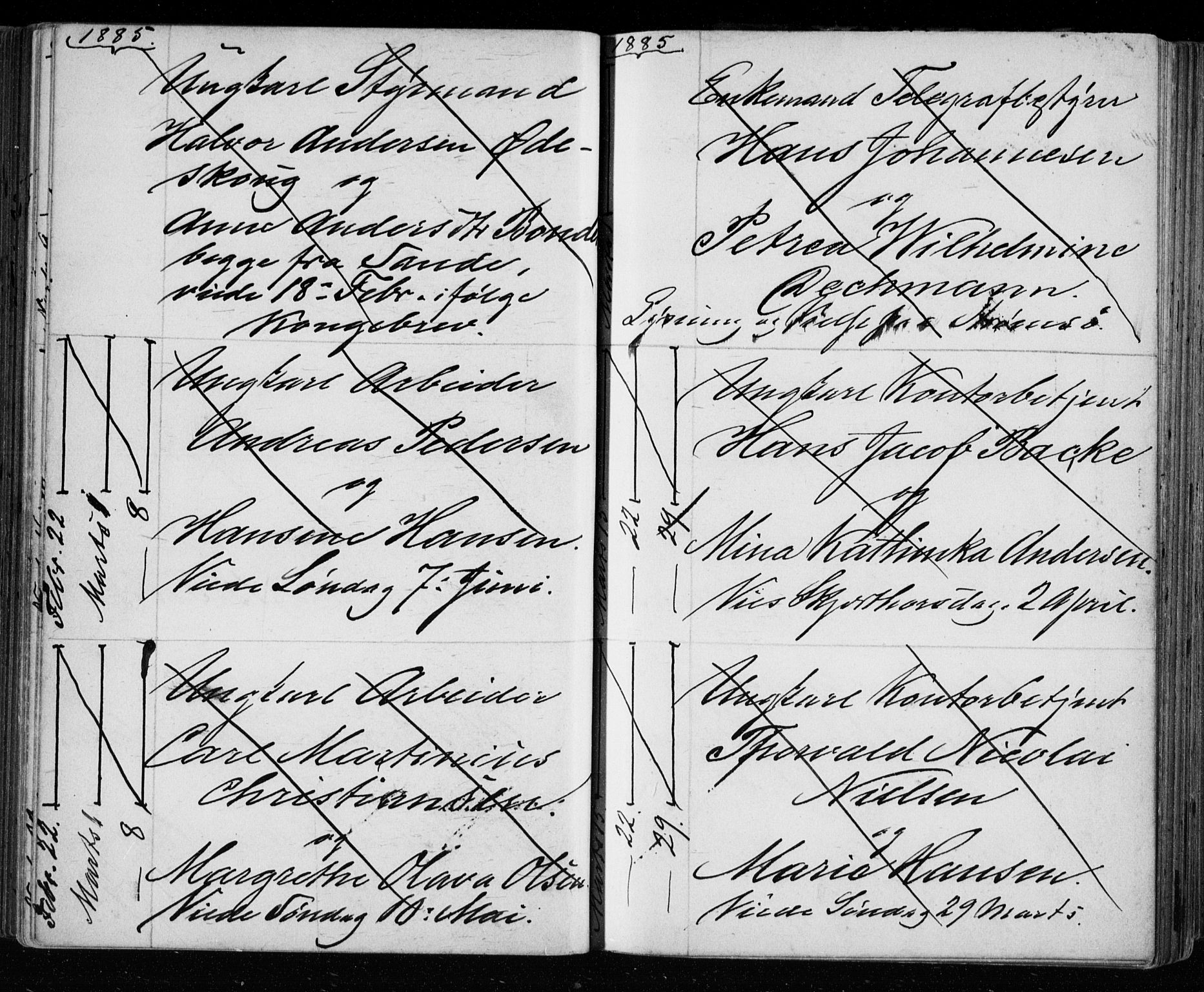 Bragernes kirkebøker, AV/SAKO-A-6/H/Ha/L0006: Banns register no. 6, 1873-1896