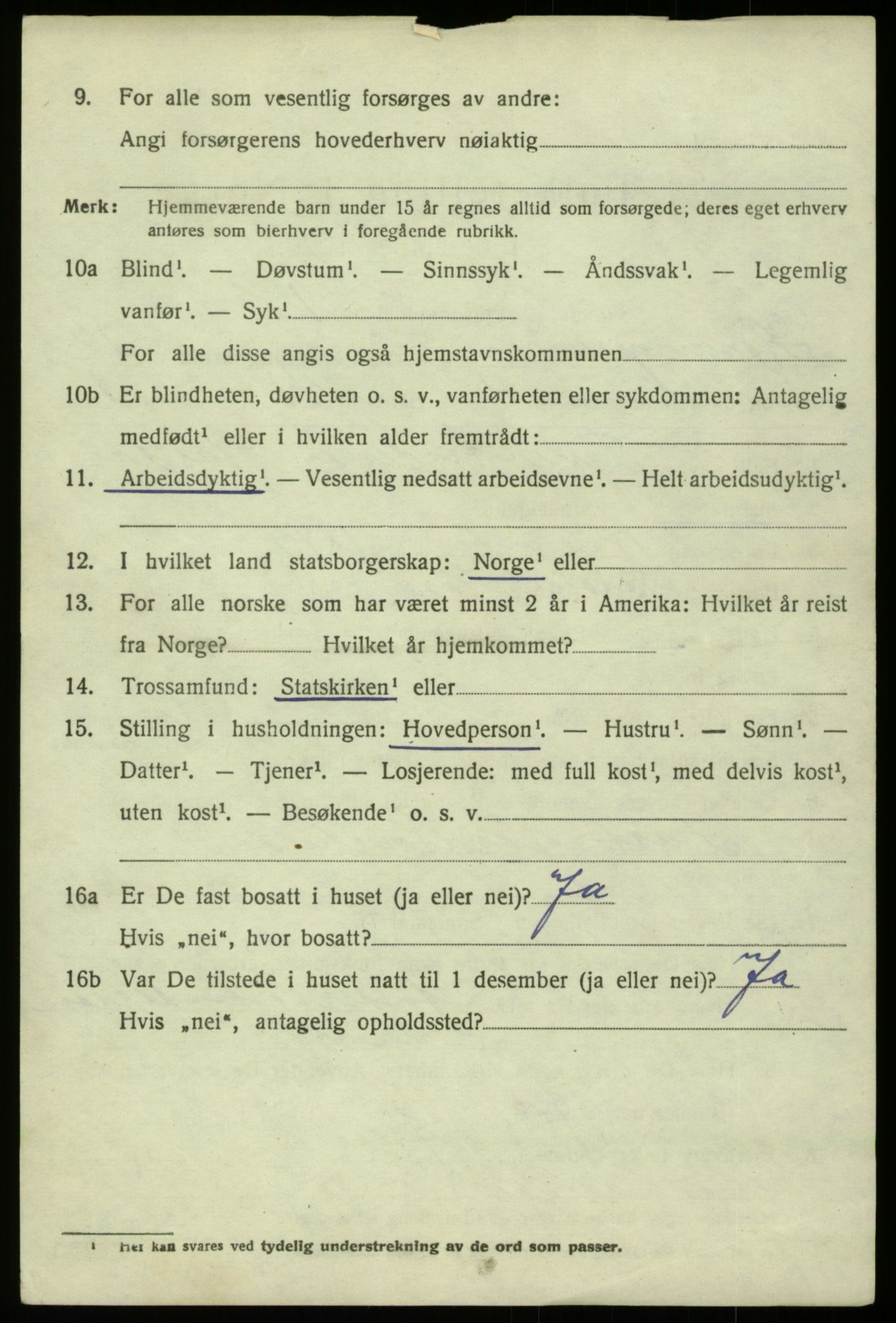 SAB, 1920 census for Hosanger, 1920, p. 4892