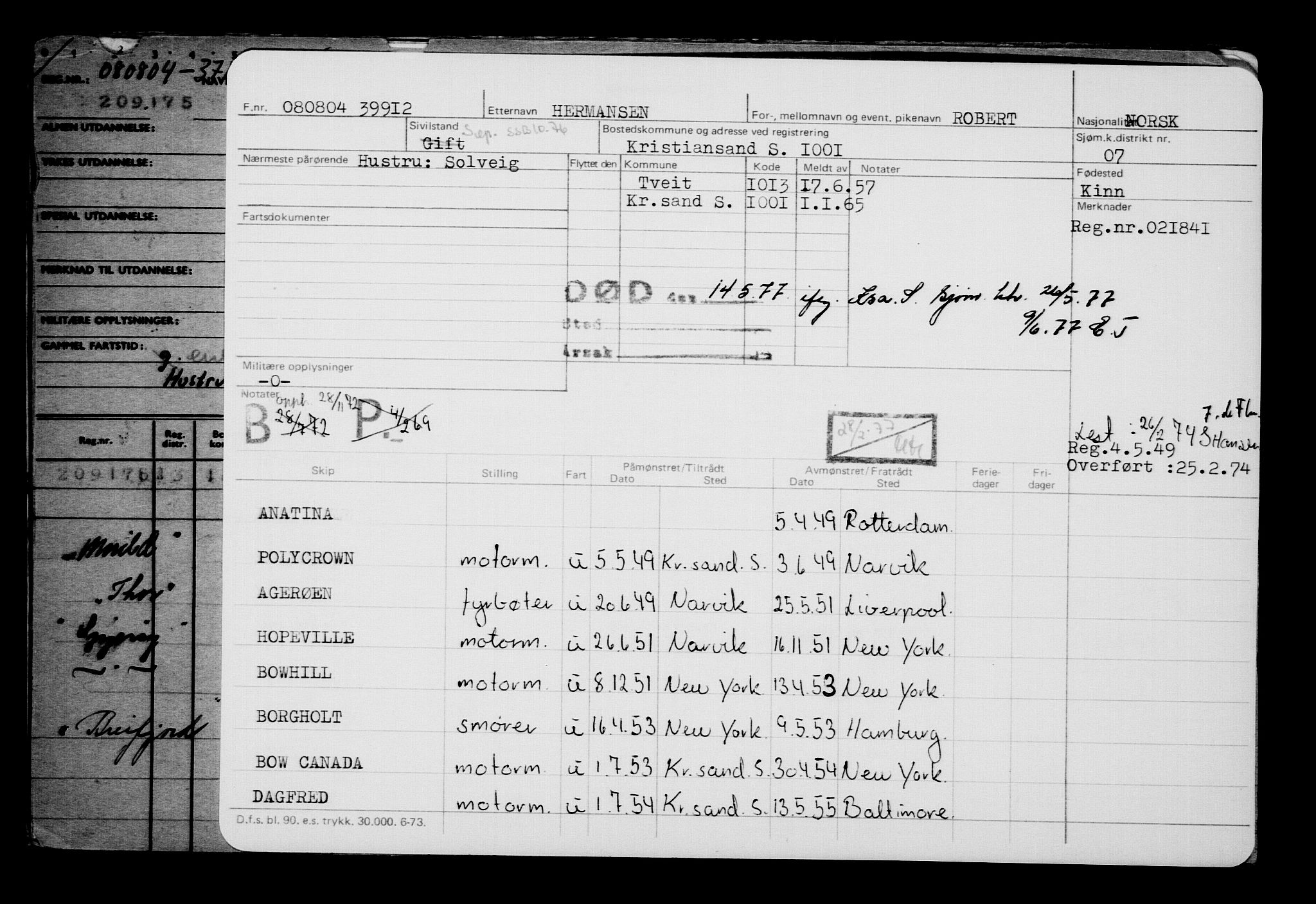 Direktoratet for sjømenn, AV/RA-S-3545/G/Gb/L0055: Hovedkort, 1904, p. 85