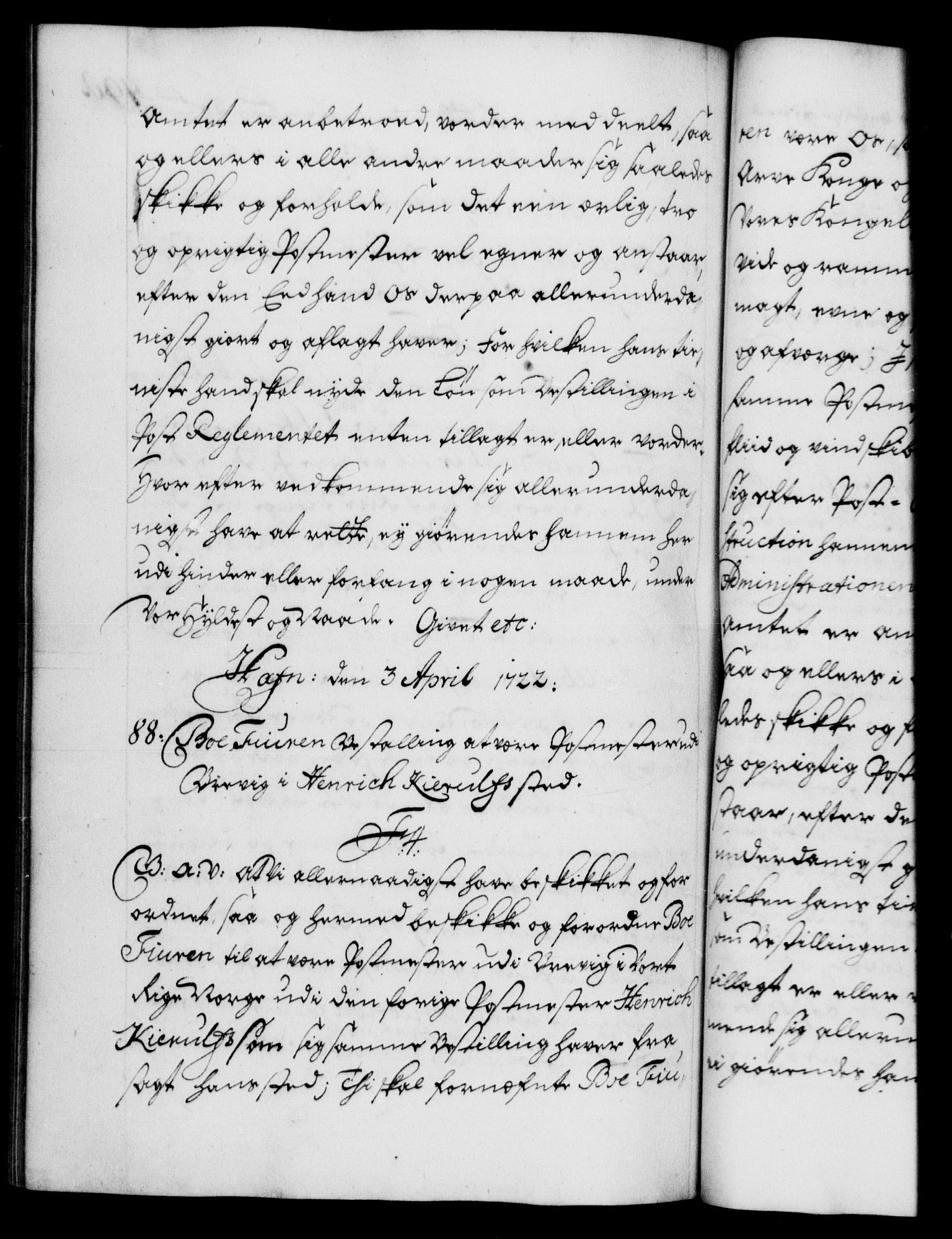 Danske Kanselli 1572-1799, AV/RA-EA-3023/F/Fc/Fca/Fcaa/L0023: Norske registre, 1720-1722, p. 498b