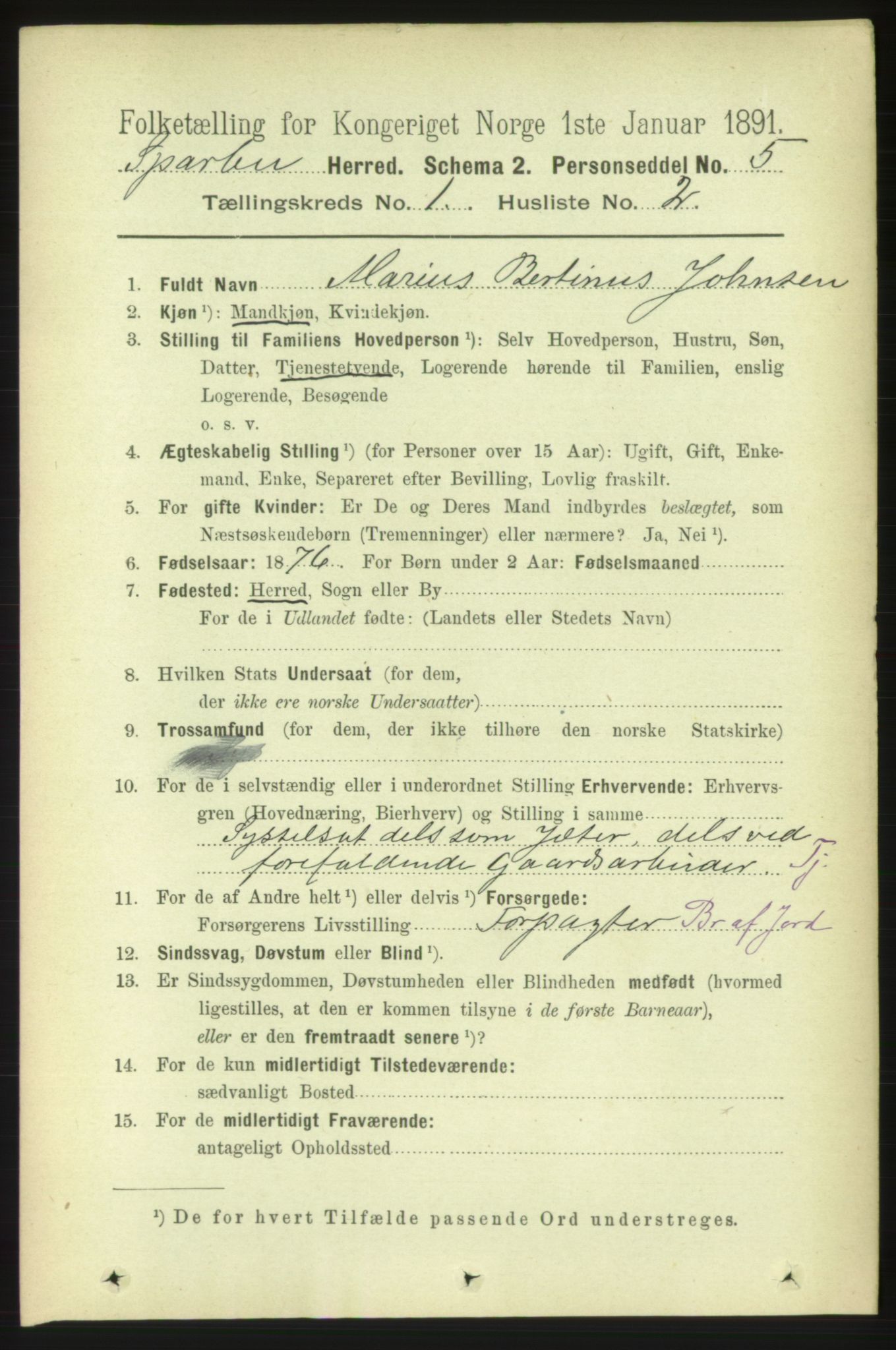 RA, 1891 census for 1731 Sparbu, 1891, p. 132