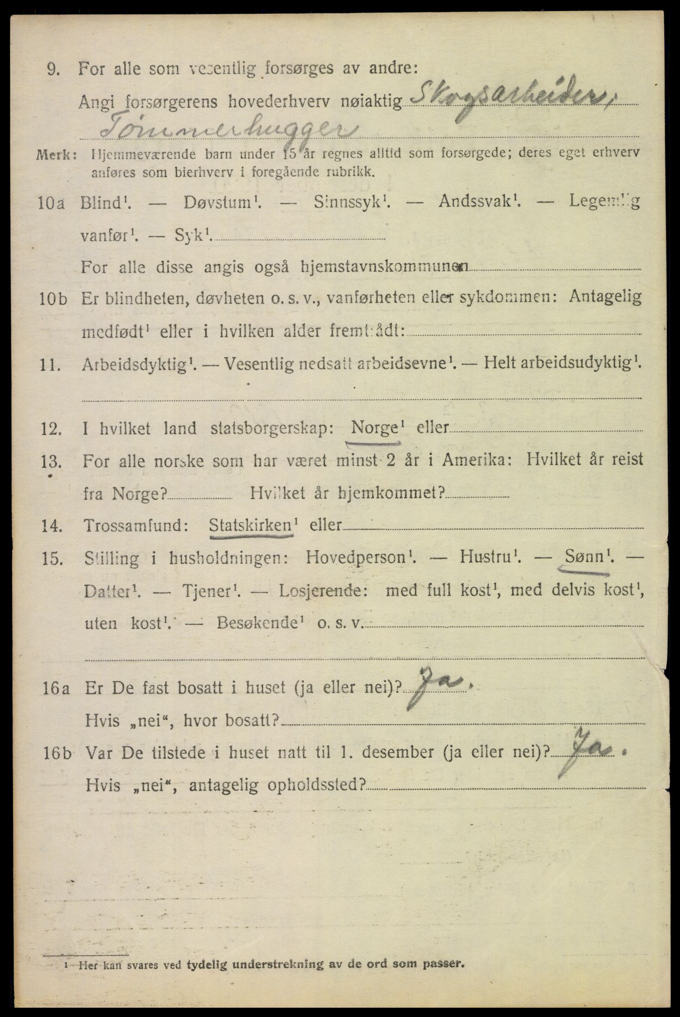 SAH, 1920 census for Elverum, 1920, p. 23303