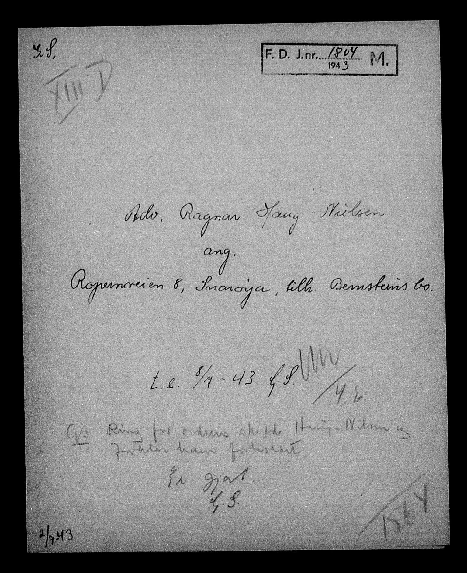 Justisdepartementet, Tilbakeføringskontoret for inndratte formuer, AV/RA-S-1564/H/Hc/Hcc/L0923: --, 1945-1947, p. 144