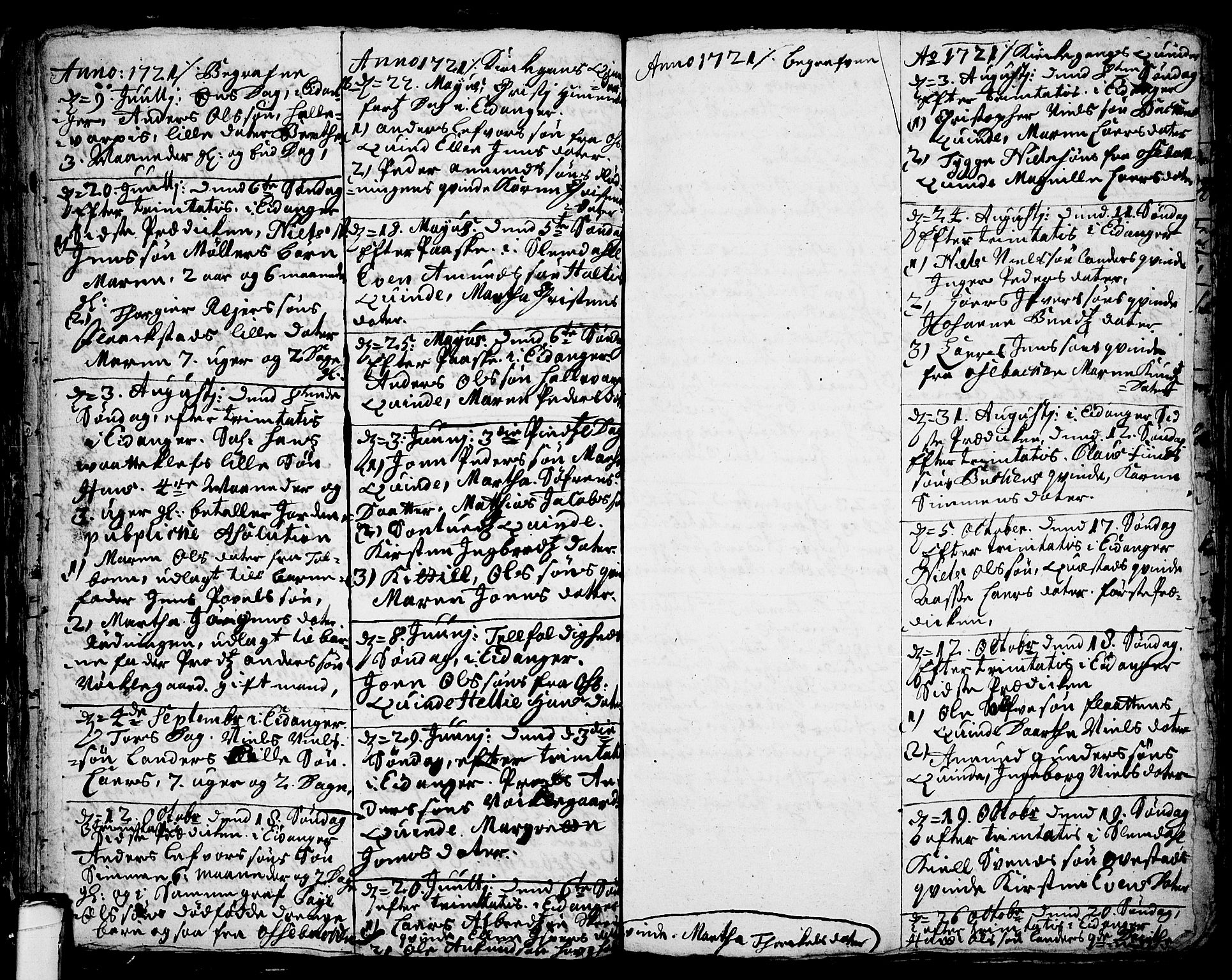 Eidanger kirkebøker, AV/SAKO-A-261/F/Fa/L0003: Parish register (official) no. 3, 1719-1732