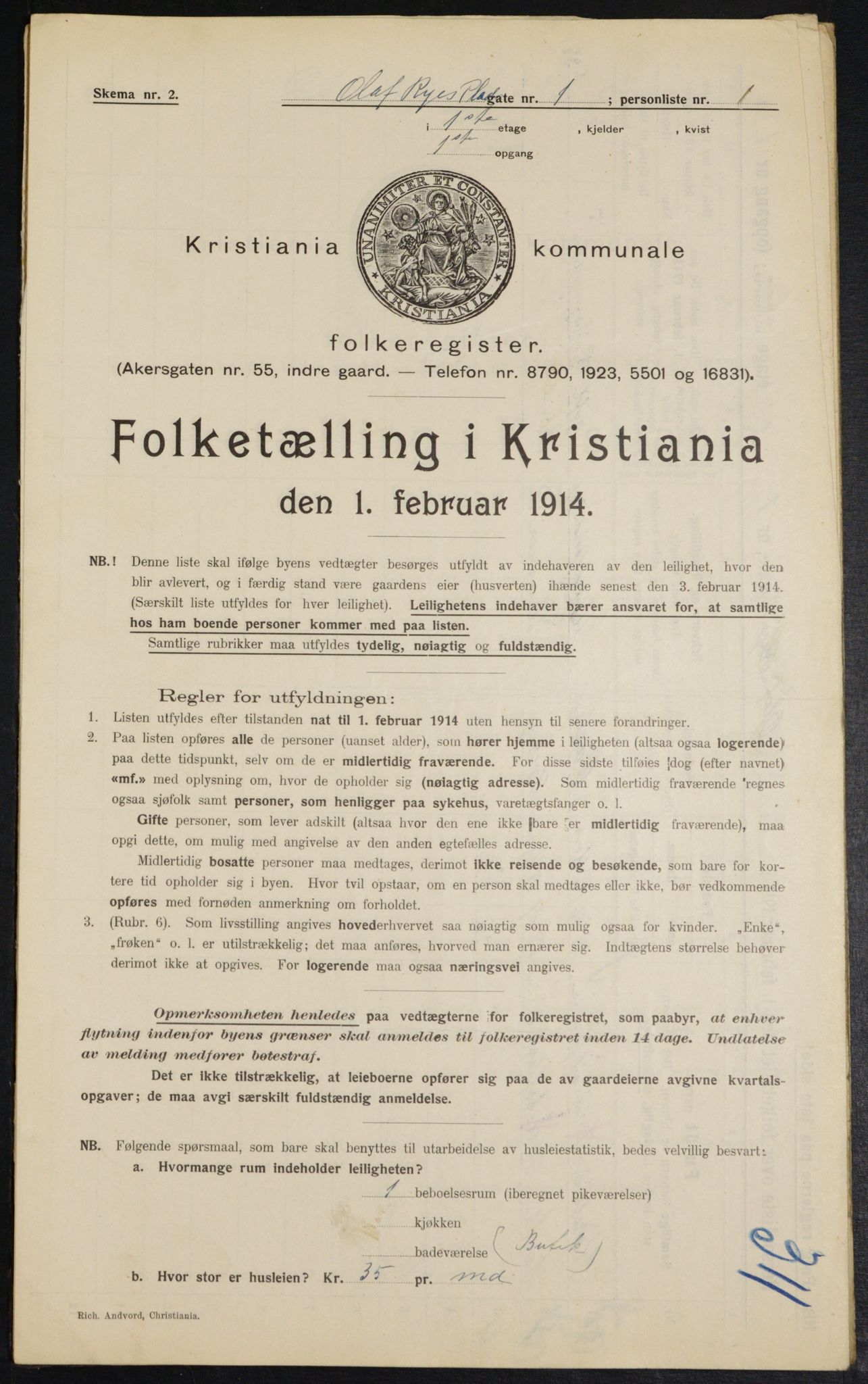 OBA, Municipal Census 1914 for Kristiania, 1914, p. 75087