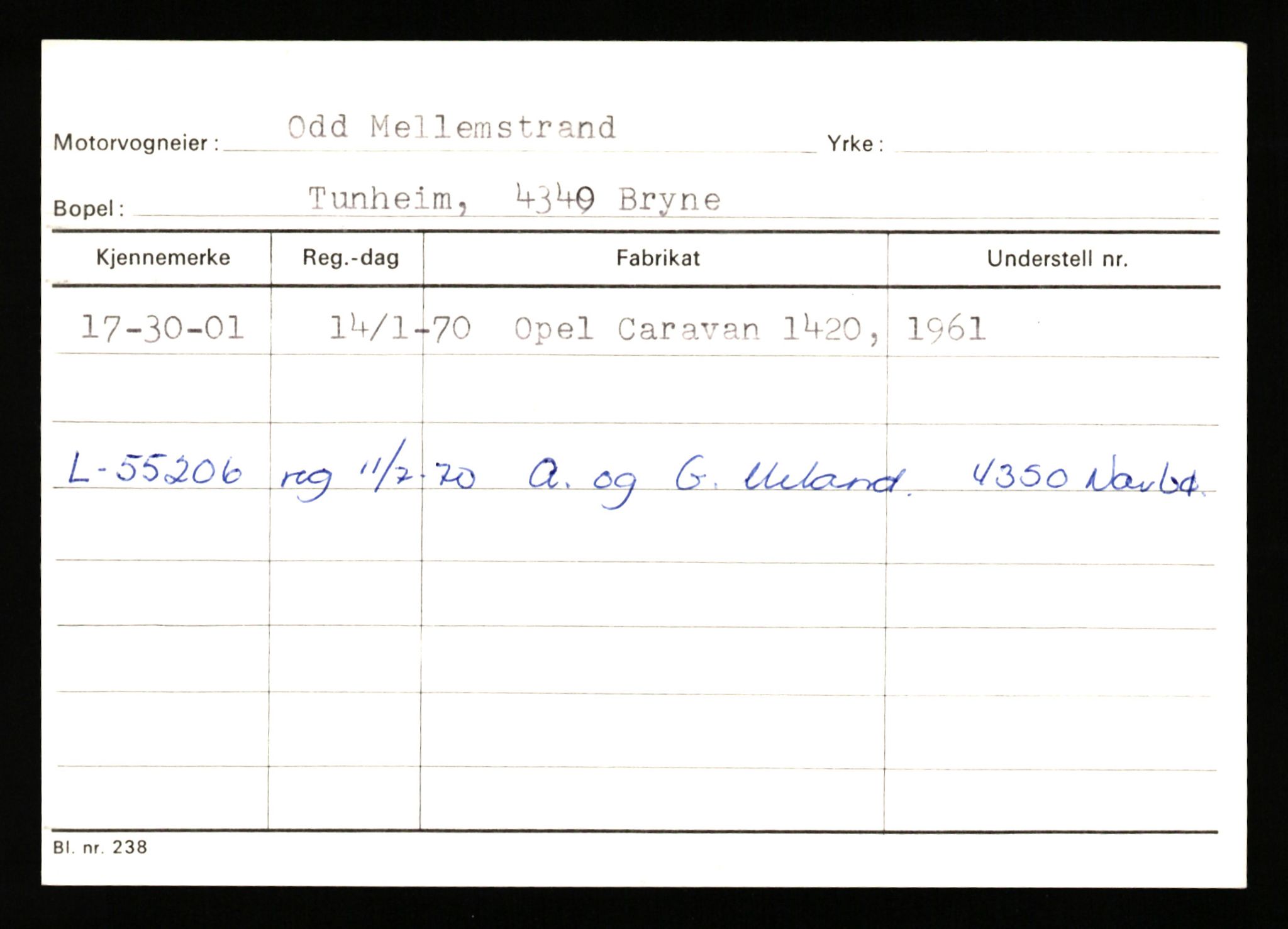 Stavanger trafikkstasjon, AV/SAST-A-101942/0/G/L0010: Registreringsnummer: 130000 - 239953, 1930-1971, p. 1467