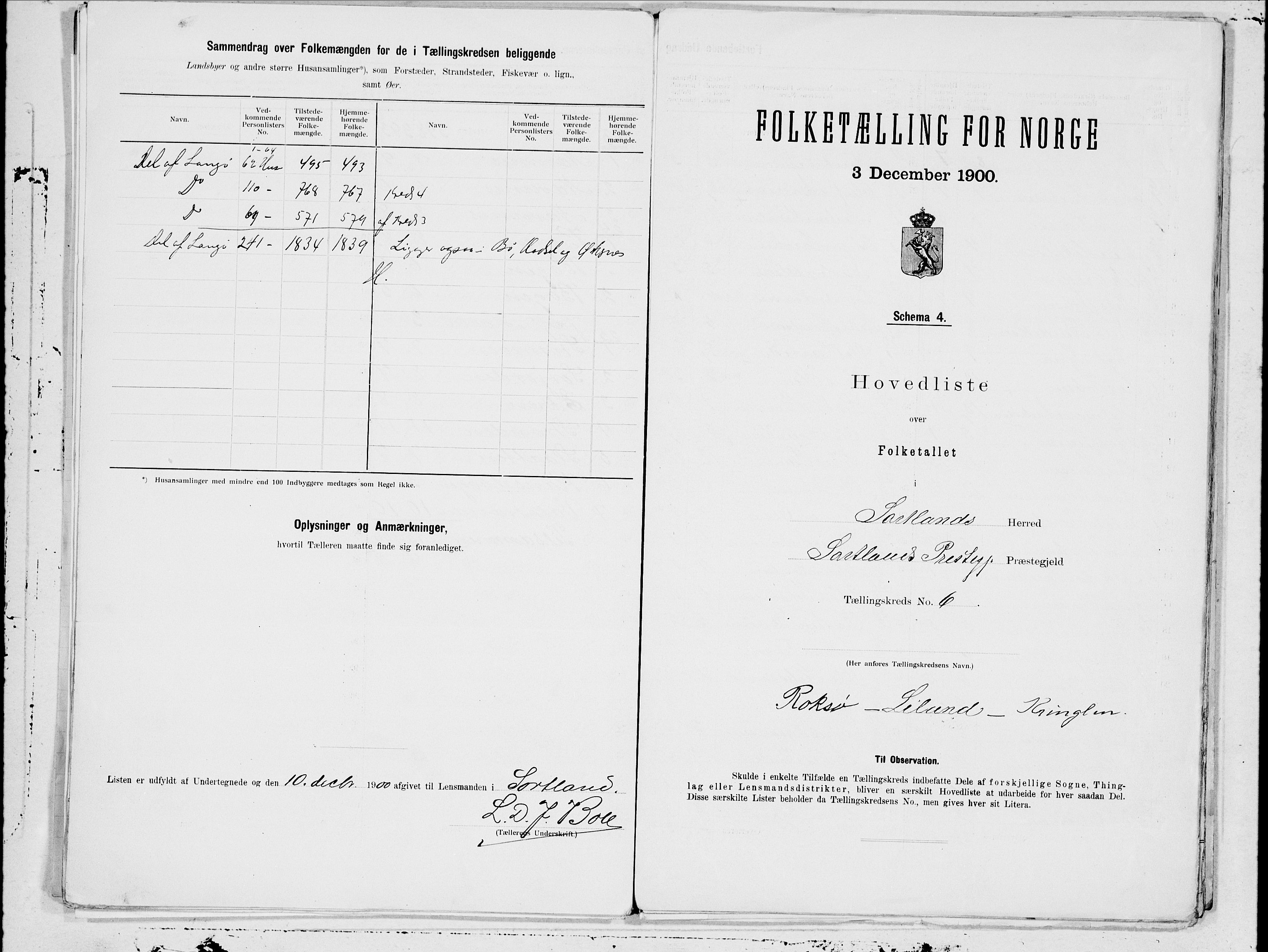 SAT, 1900 census for Sortland, 1900, p. 14