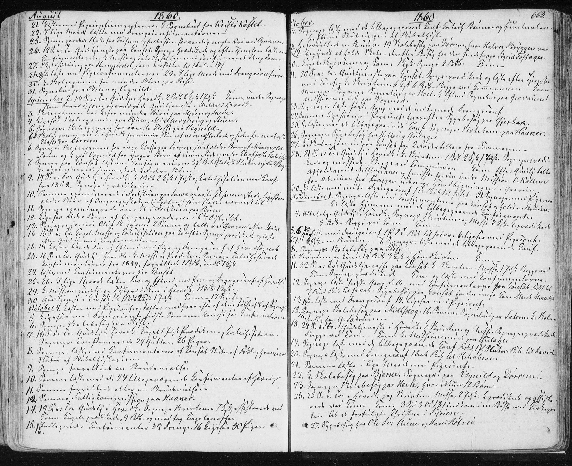 Ministerialprotokoller, klokkerbøker og fødselsregistre - Sør-Trøndelag, SAT/A-1456/678/L0899: Parish register (official) no. 678A08, 1848-1872, p. 663