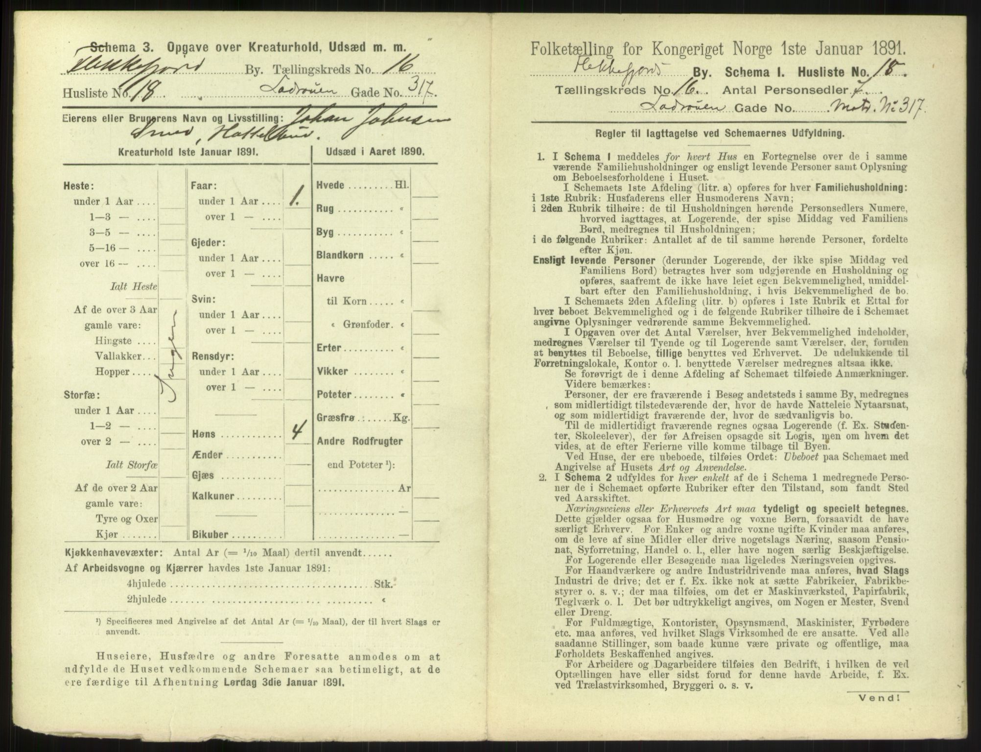 RA, 1891 census for 1004 Flekkefjord, 1891, p. 578