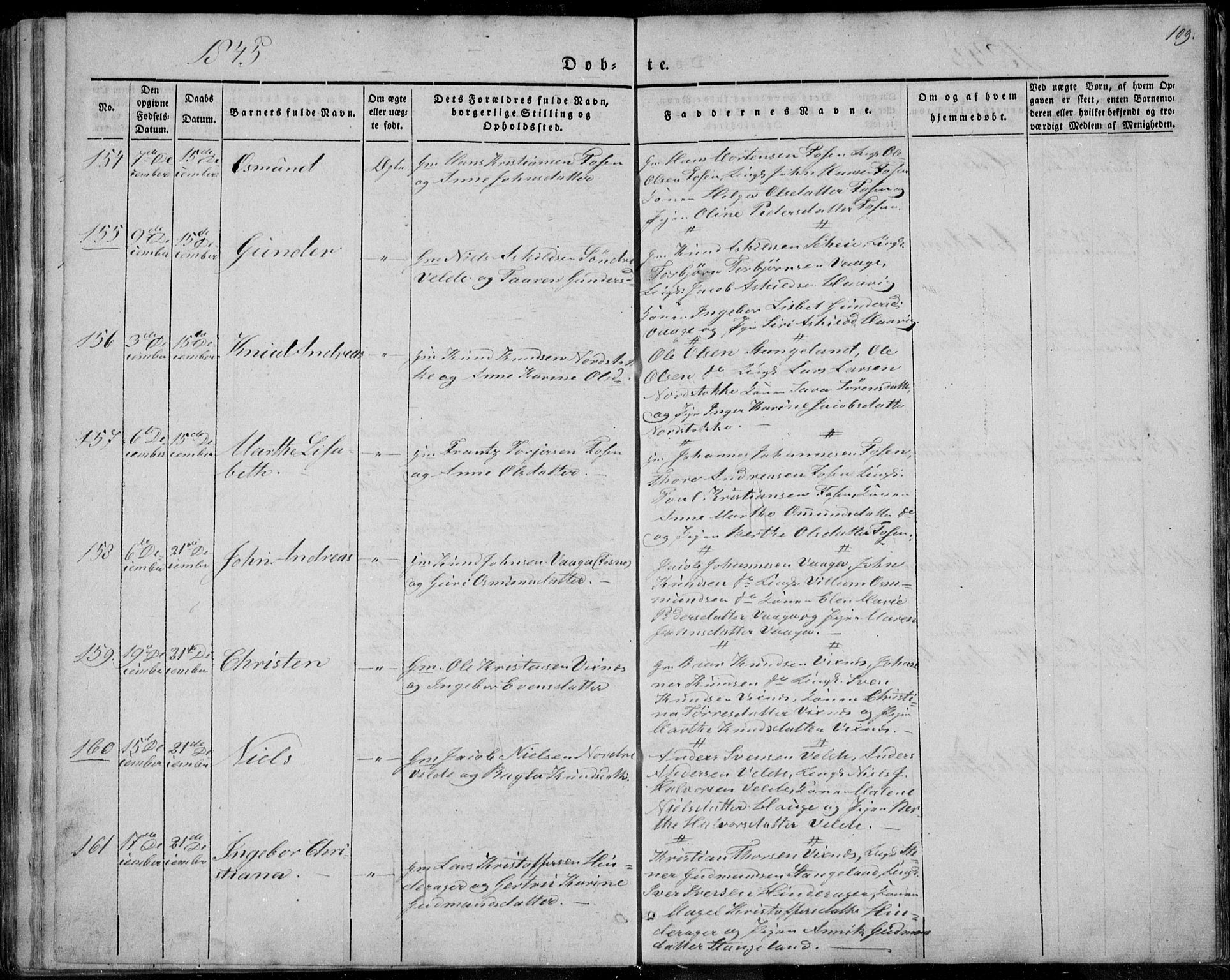 Avaldsnes sokneprestkontor, AV/SAST-A -101851/H/Ha/Haa/L0006: Parish register (official) no. A 6, 1839-1847, p. 109