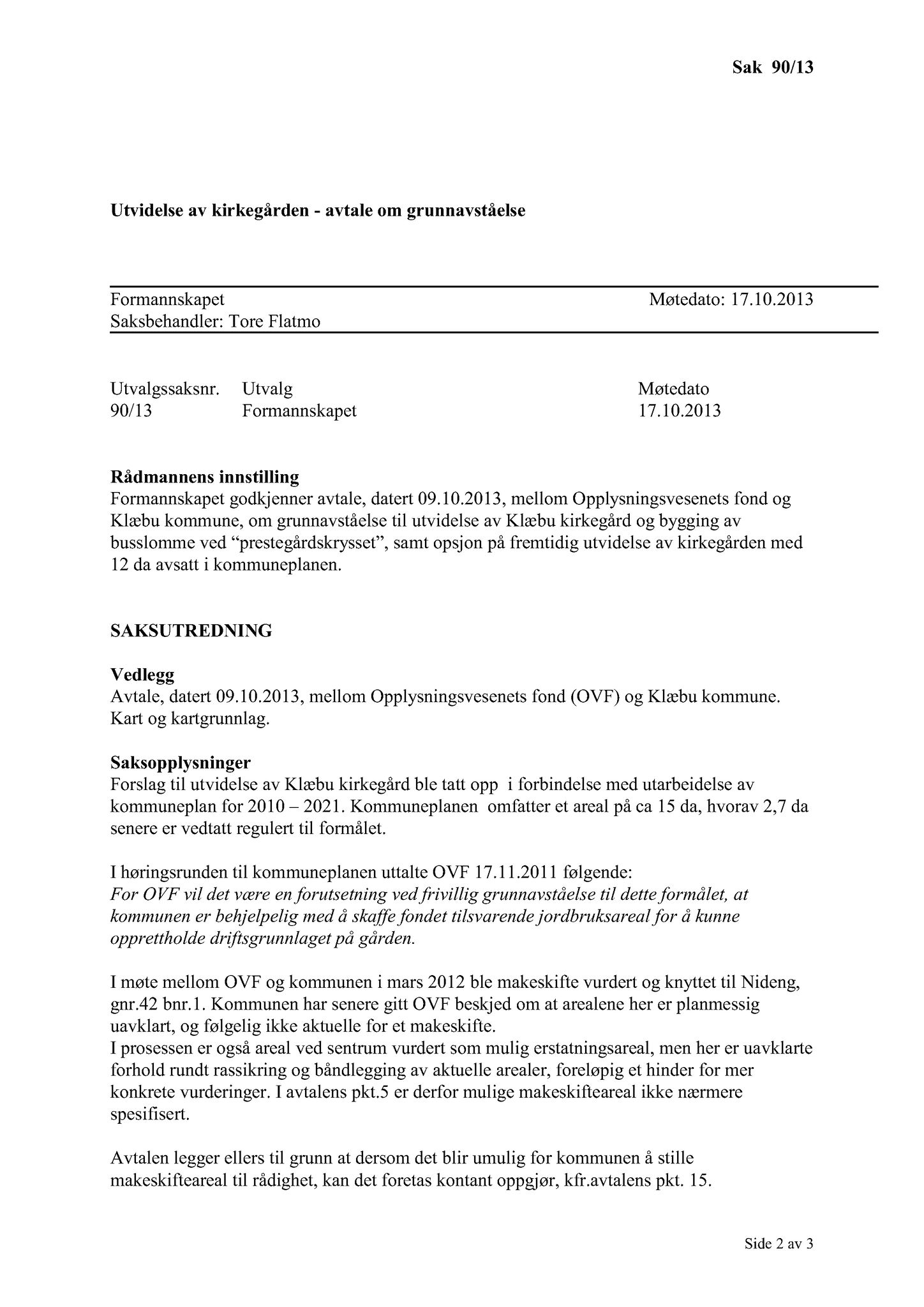 Klæbu Kommune, TRKO/KK/02-FS/L006: Formannsskapet - Møtedokumenter, 2013, p. 2240