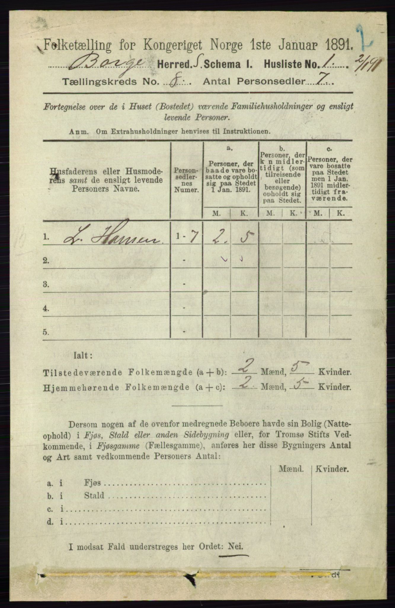 RA, 1891 census for 0113 Borge, 1891, p. 5041