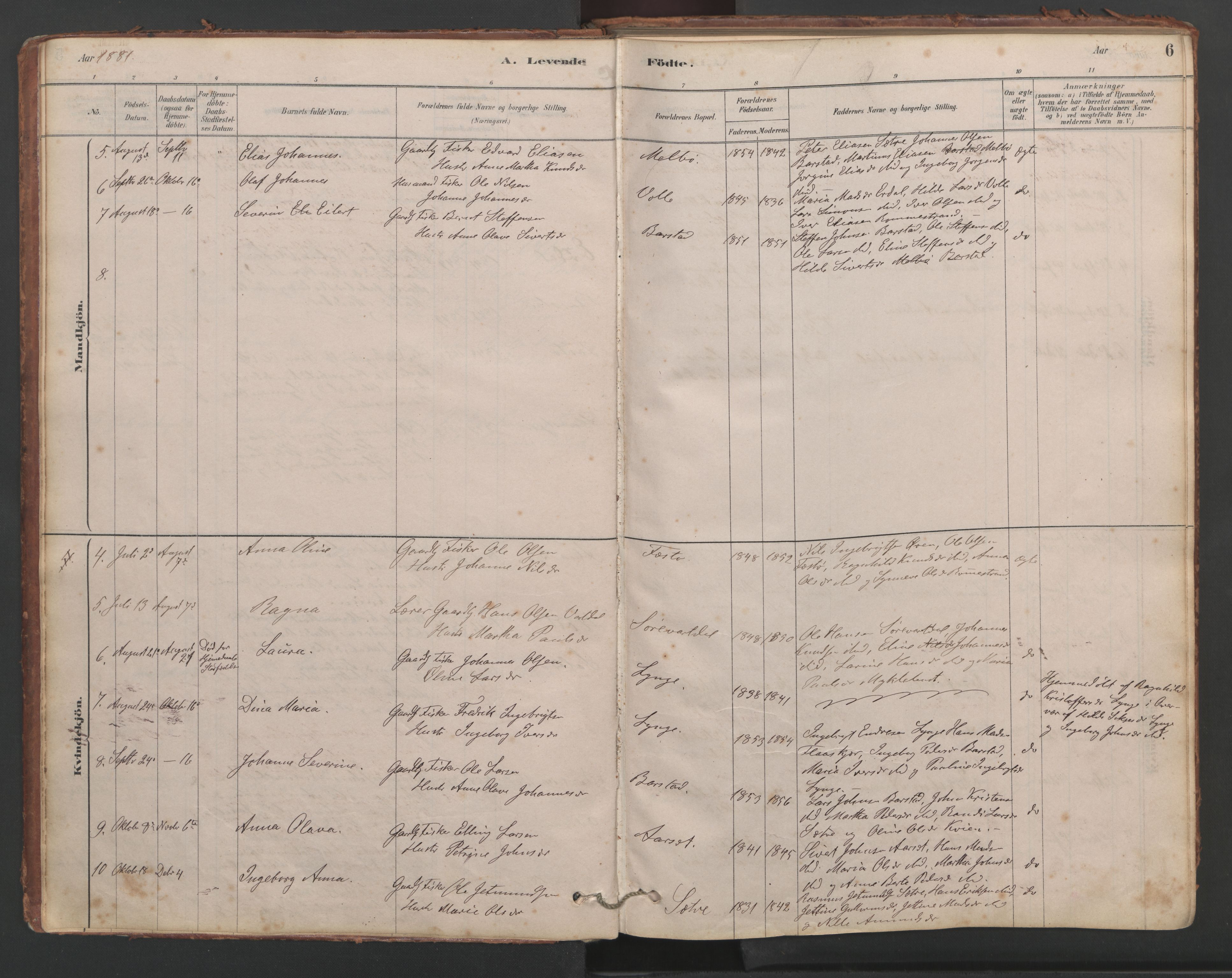 Ministerialprotokoller, klokkerbøker og fødselsregistre - Møre og Romsdal, SAT/A-1454/514/L0201: Parish register (copy) no. 514C01, 1878-1919, p. 6