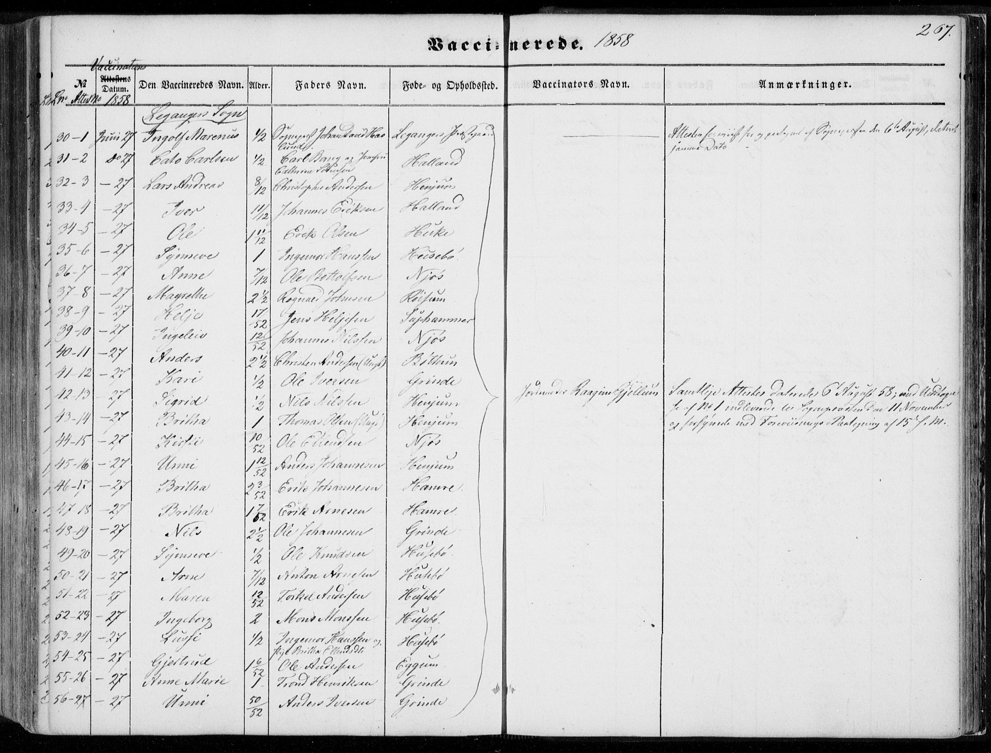 Leikanger sokneprestembete, SAB/A-81001: Parish register (official) no. A 8, 1852-1868, p. 267