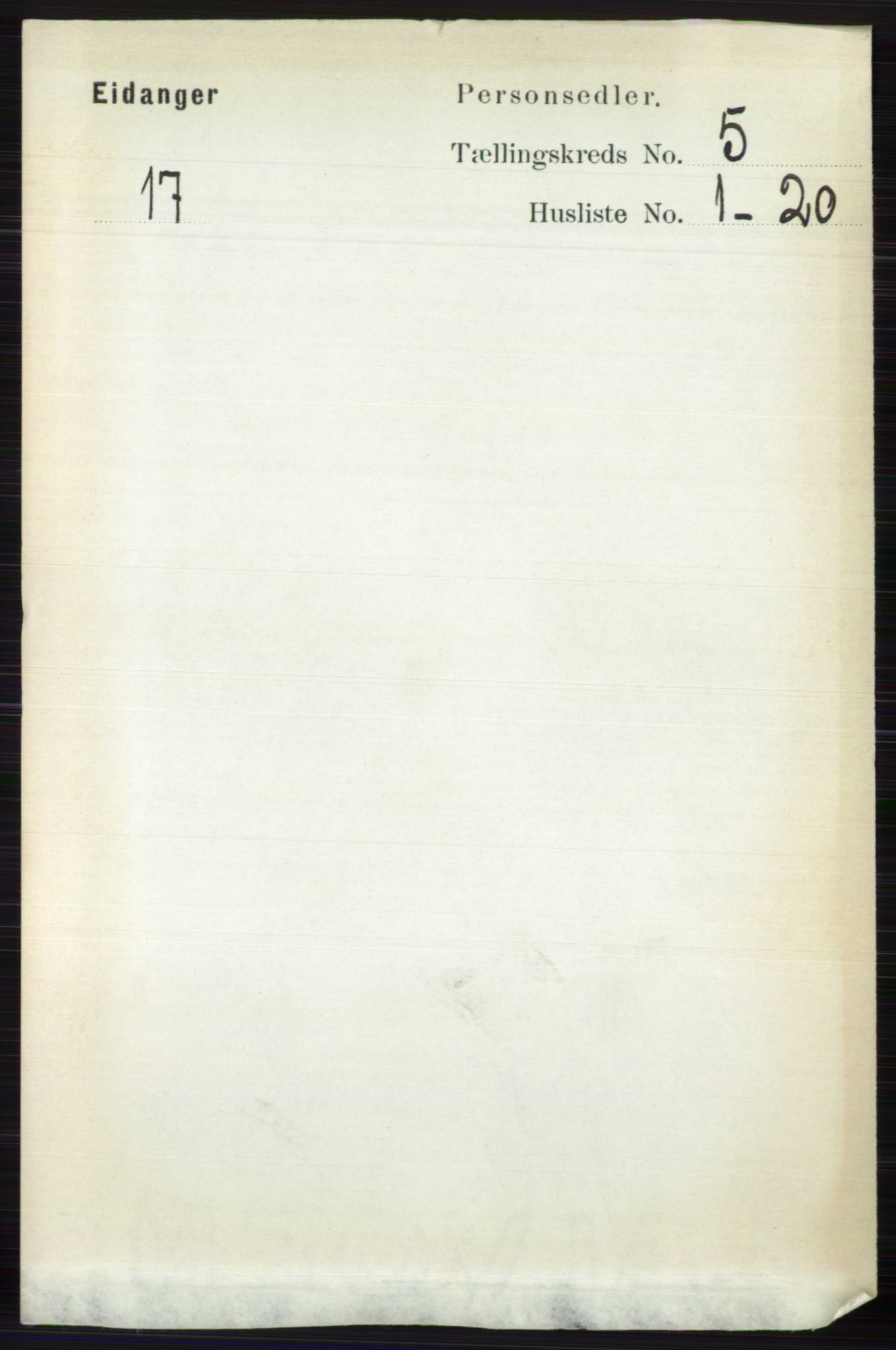 RA, 1891 census for 0813 Eidanger, 1891, p. 2270
