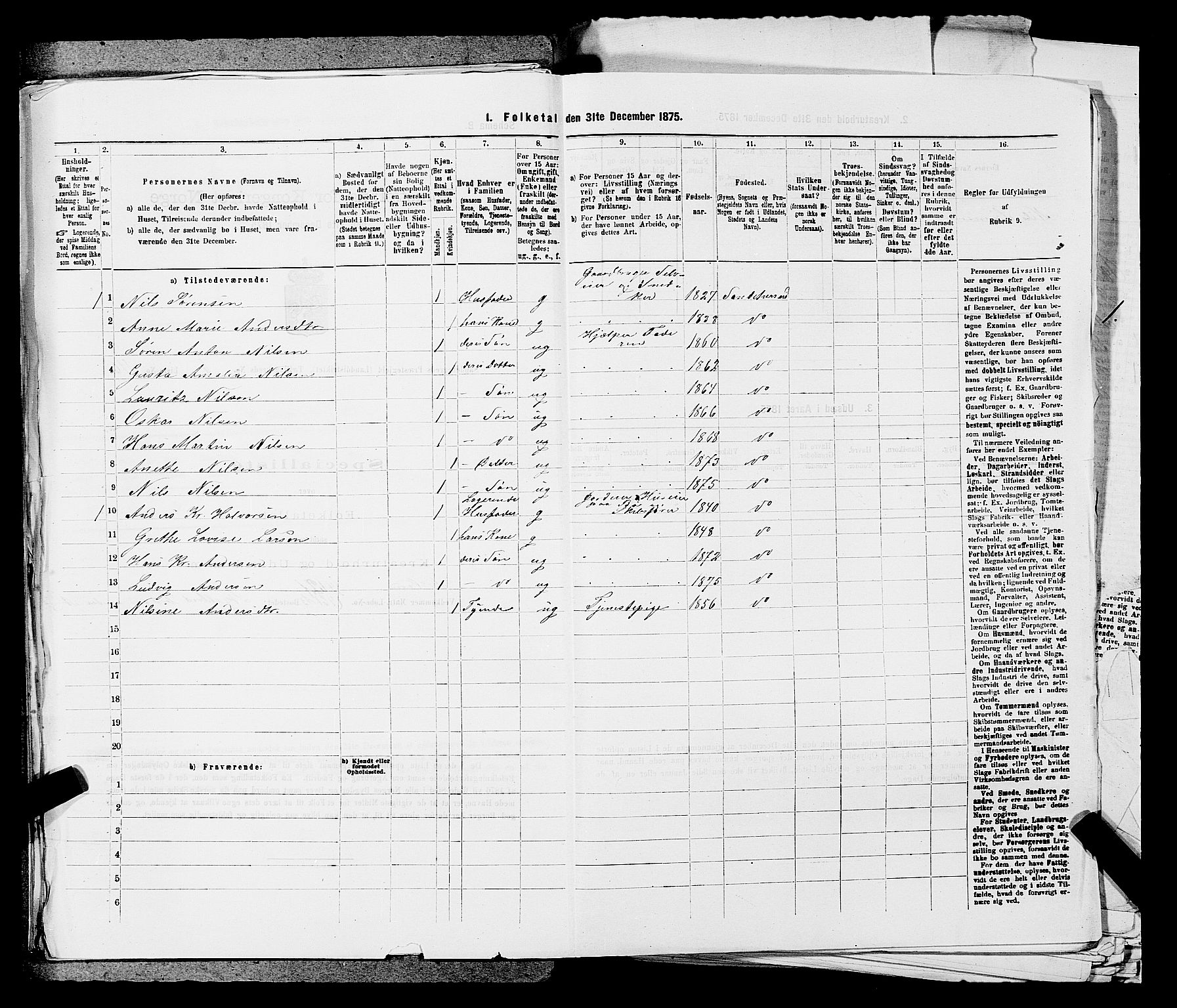 SAKO, 1875 census for 0724L Sandeherred/Sandeherred, 1875, p. 1548