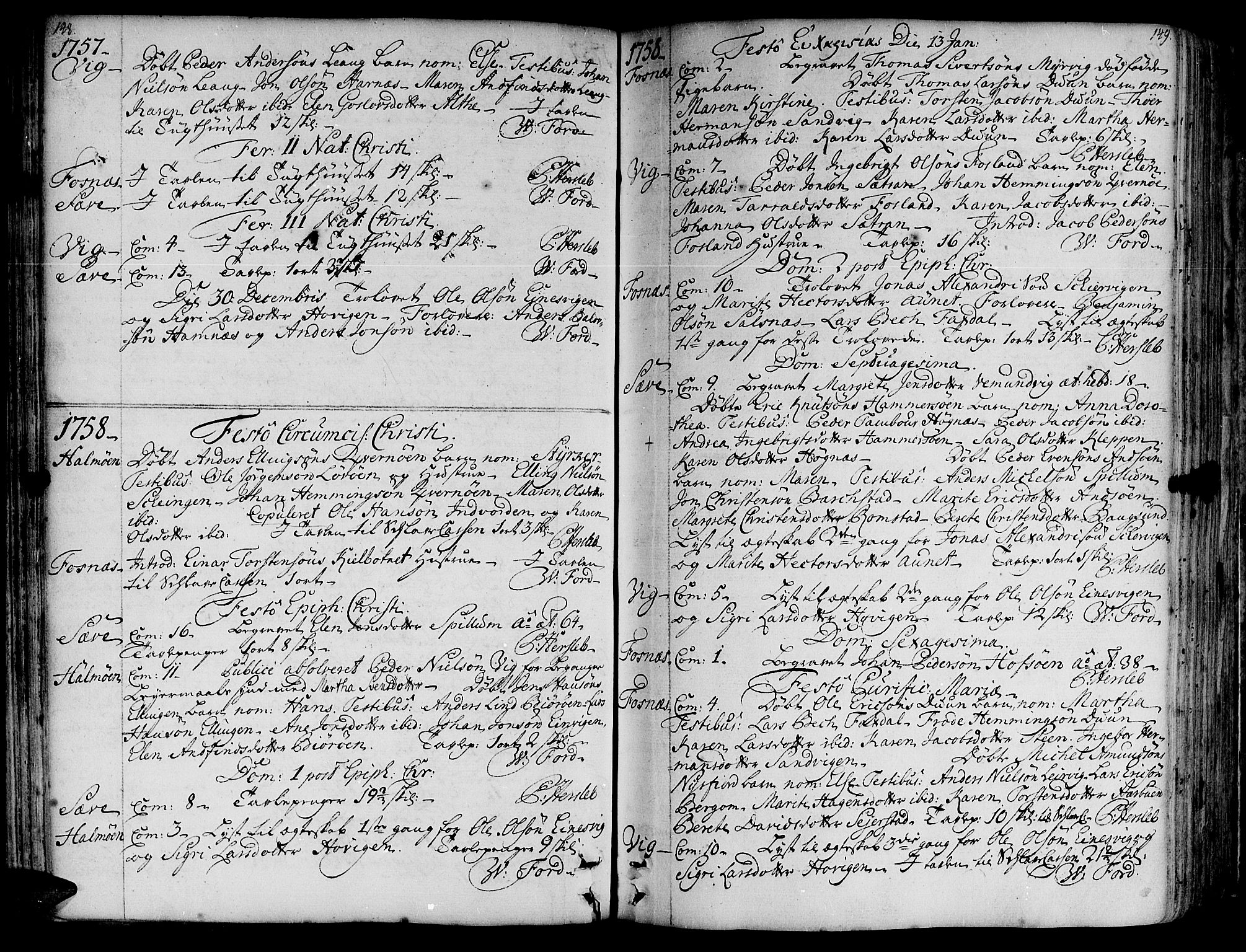 Ministerialprotokoller, klokkerbøker og fødselsregistre - Nord-Trøndelag, SAT/A-1458/773/L0607: Parish register (official) no. 773A01, 1751-1783, p. 148-149
