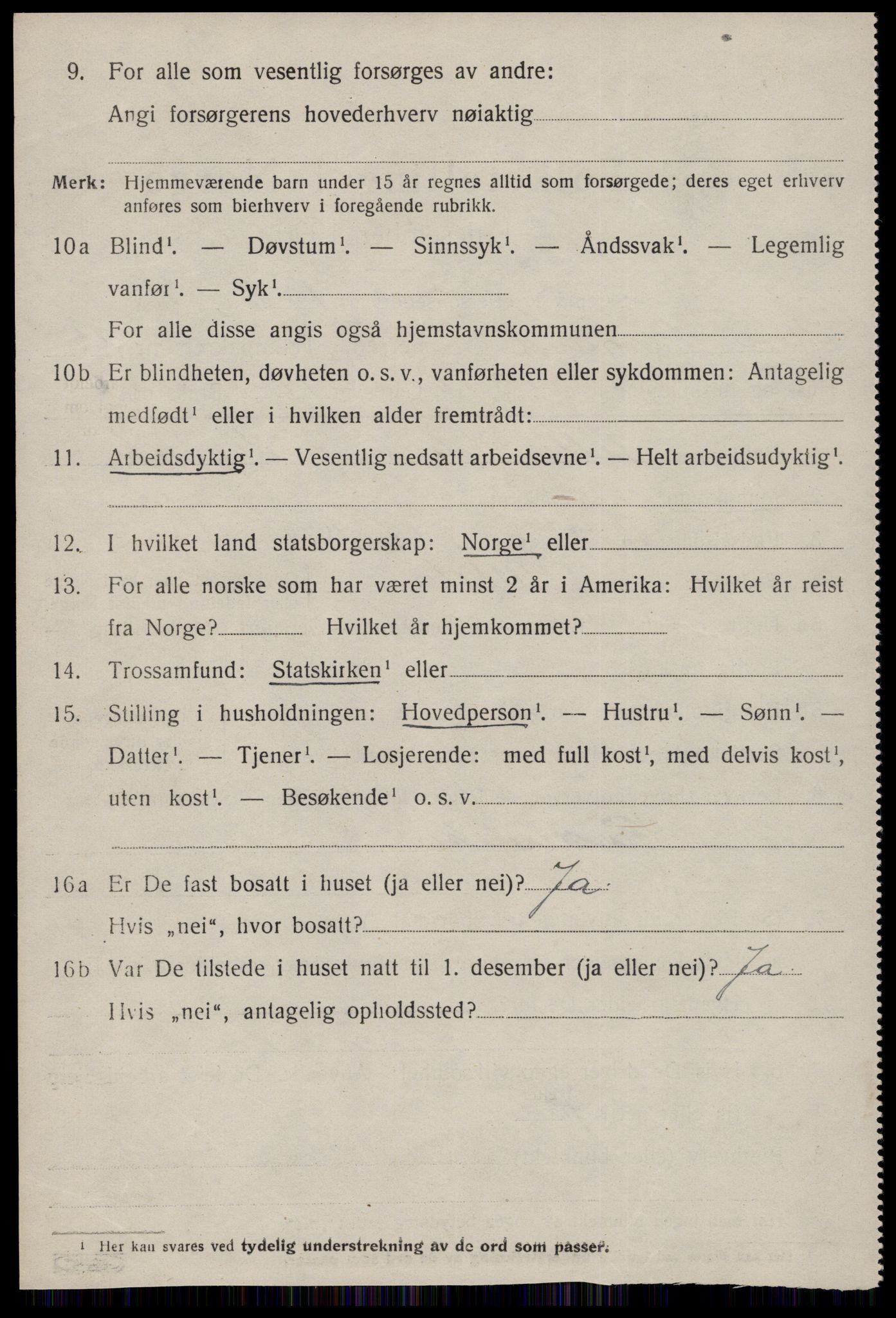 SAT, 1920 census for Borgund, 1920, p. 16811