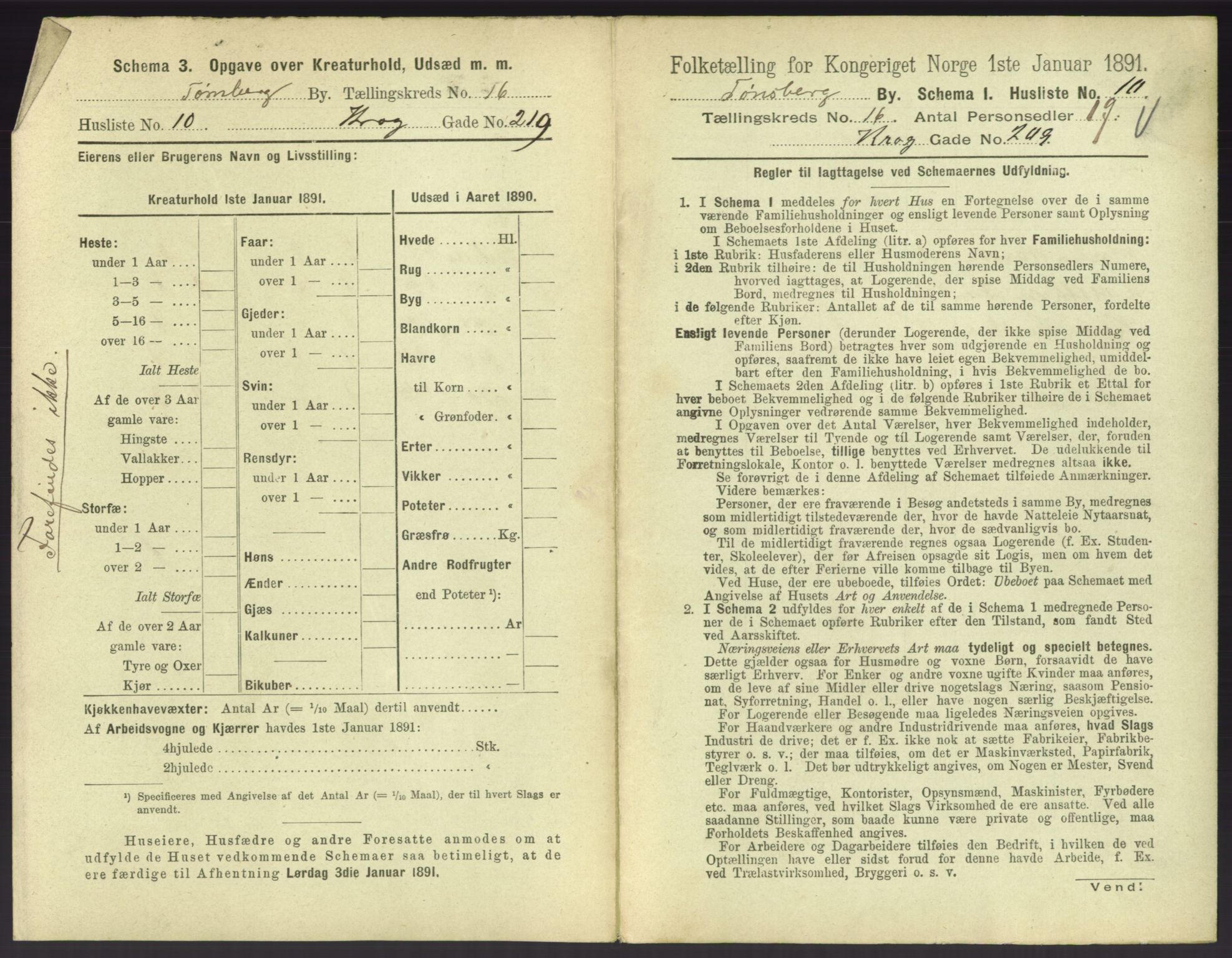 RA, 1891 census for 0705 Tønsberg, 1891, p. 592
