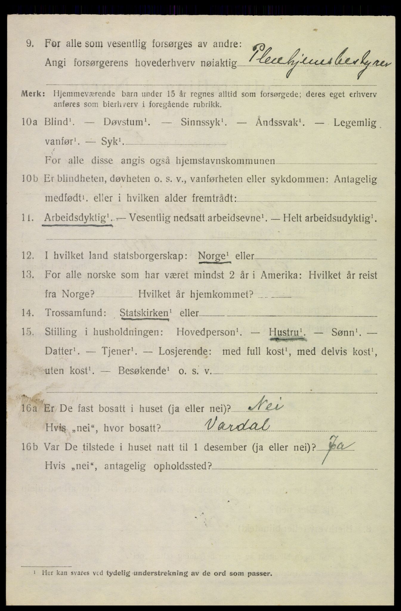 SAH, 1920 census for Eina, 1920, p. 523