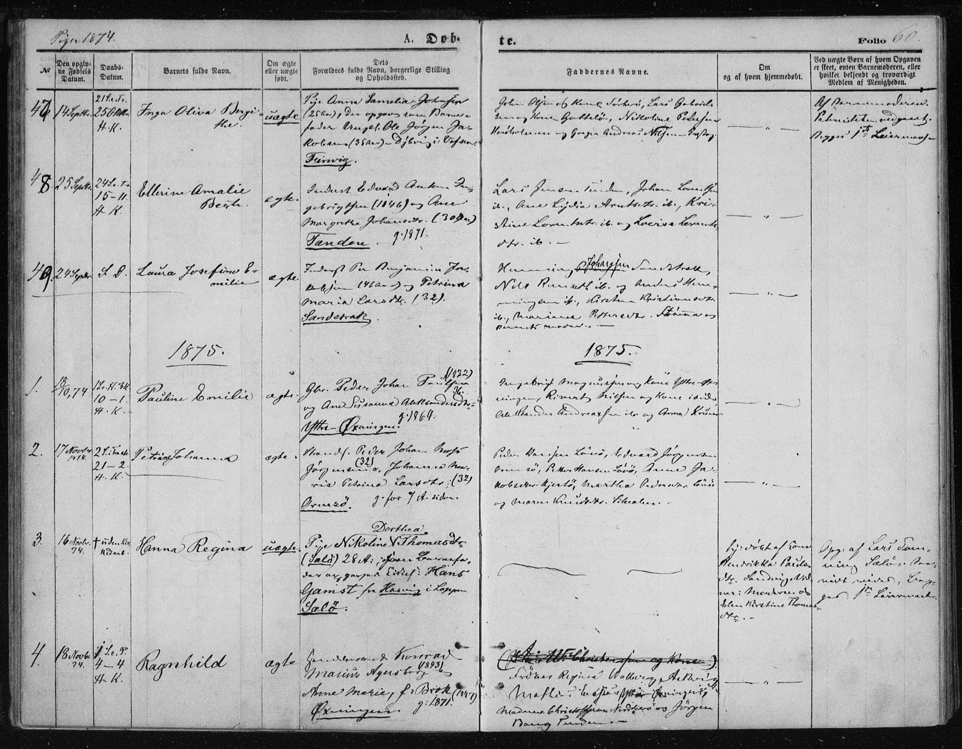 Ministerialprotokoller, klokkerbøker og fødselsregistre - Nordland, AV/SAT-A-1459/834/L0506: Parish register (official) no. 834A04, 1872-1878, p. 60