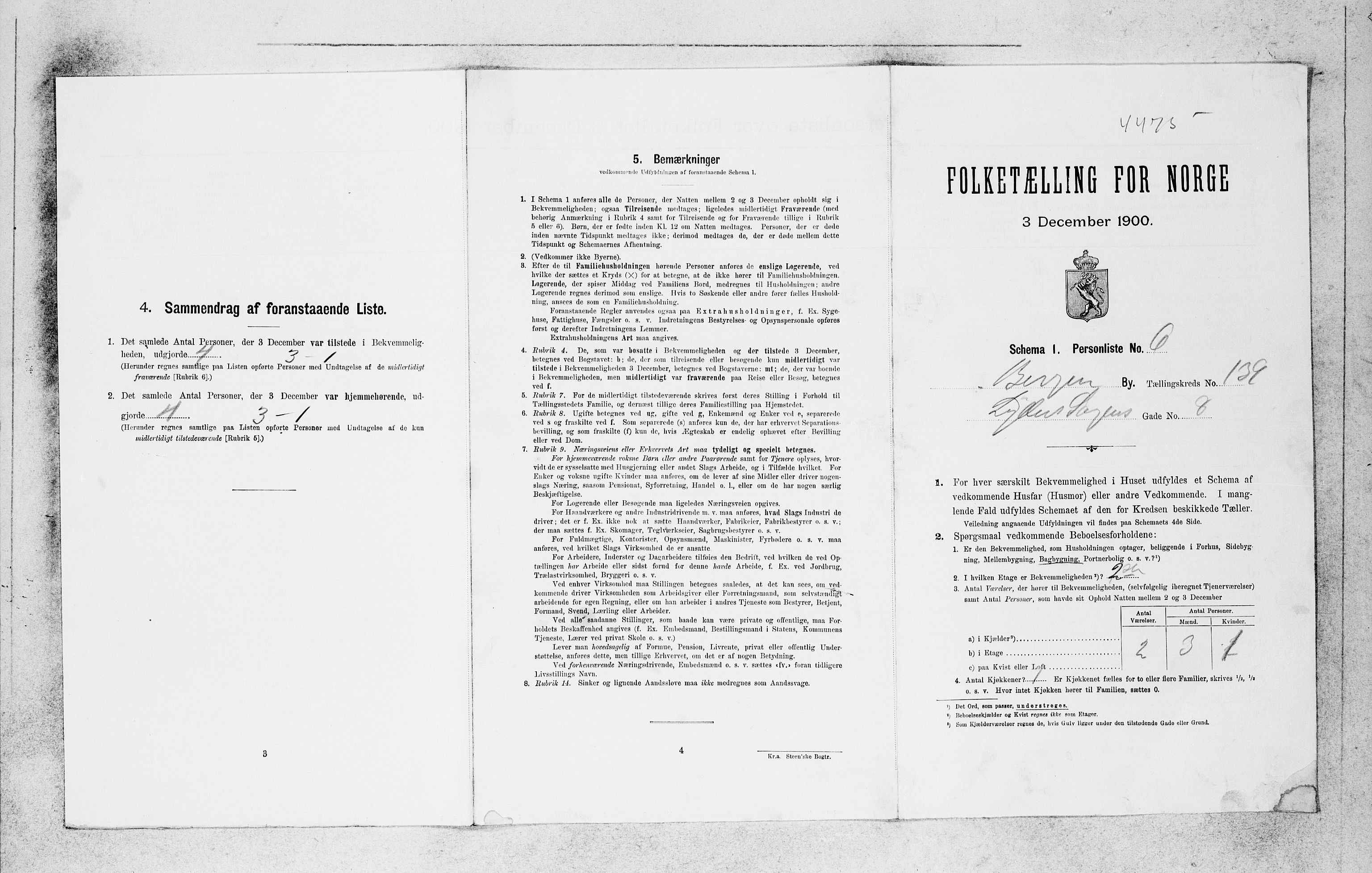 SAB, 1900 census for Bergen, 1900, p. 28455