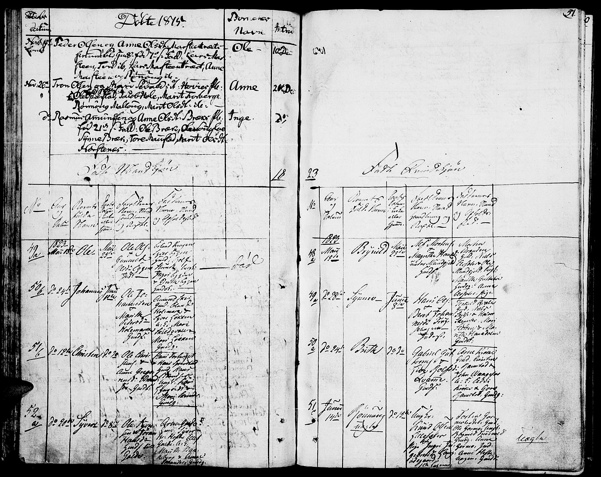 Lom prestekontor, SAH/PREST-070/K/L0003: Parish register (official) no. 3, 1801-1825, p. 51