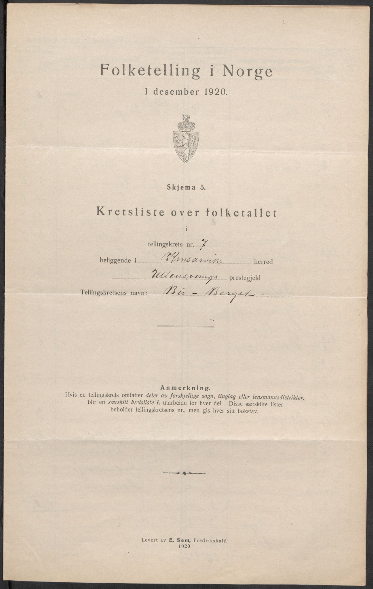 SAB, 1920 census for Kinsarvik, 1920, p. 23