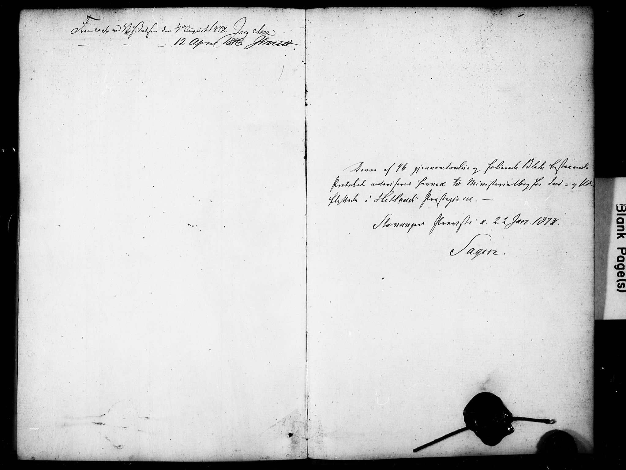 Hetland sokneprestkontor, SAST/A-101826/30/30BA/L0007: Parish register (official) no. A 7, 1870-1924