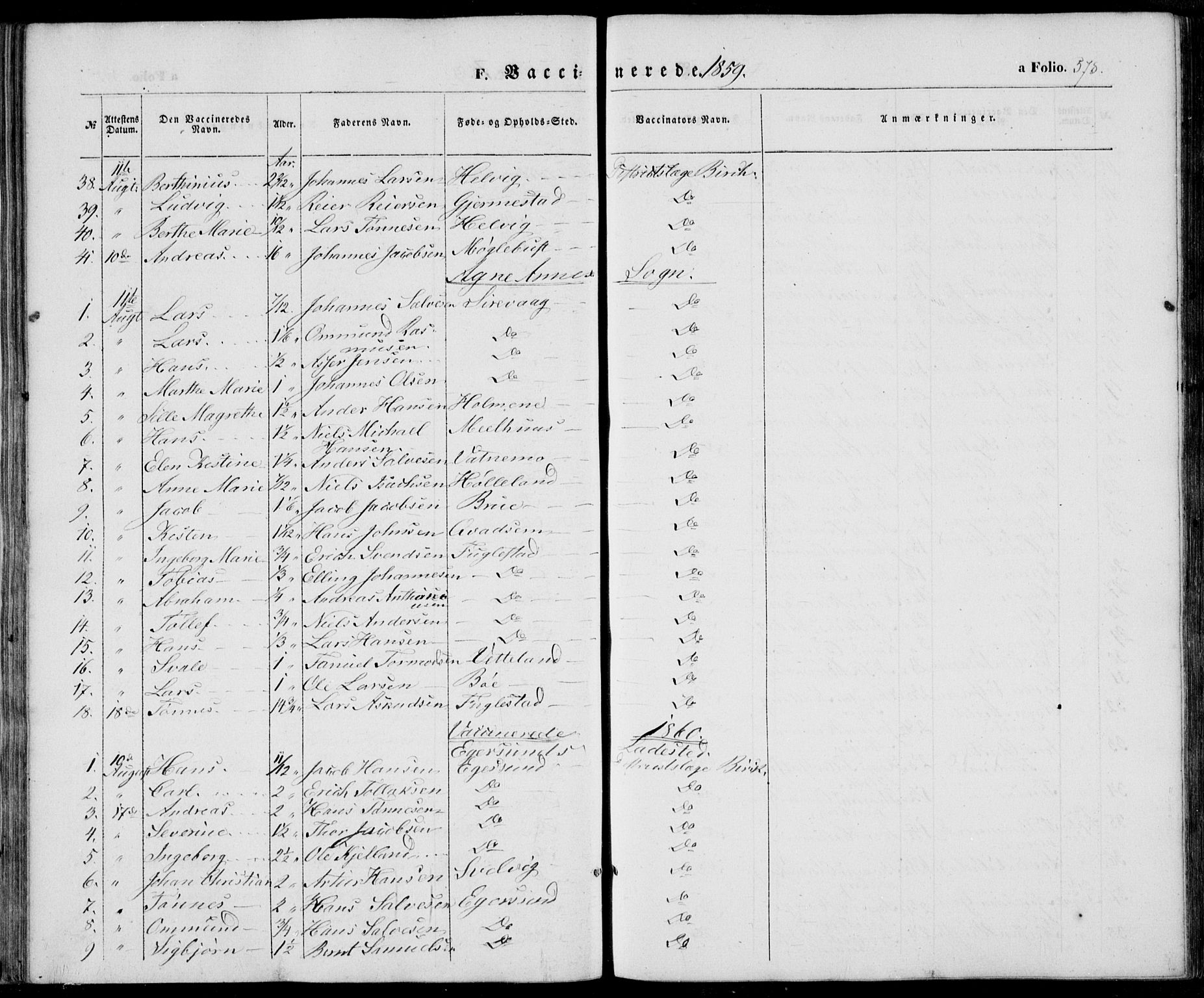 Eigersund sokneprestkontor, SAST/A-101807/S08/L0013: Parish register (official) no. A 12.2, 1850-1865, p. 578