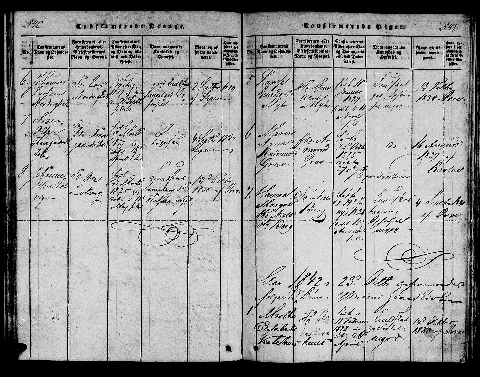 Ministerialprotokoller, klokkerbøker og fødselsregistre - Nord-Trøndelag, SAT/A-1458/722/L0217: Parish register (official) no. 722A04, 1817-1842, p. 540-541