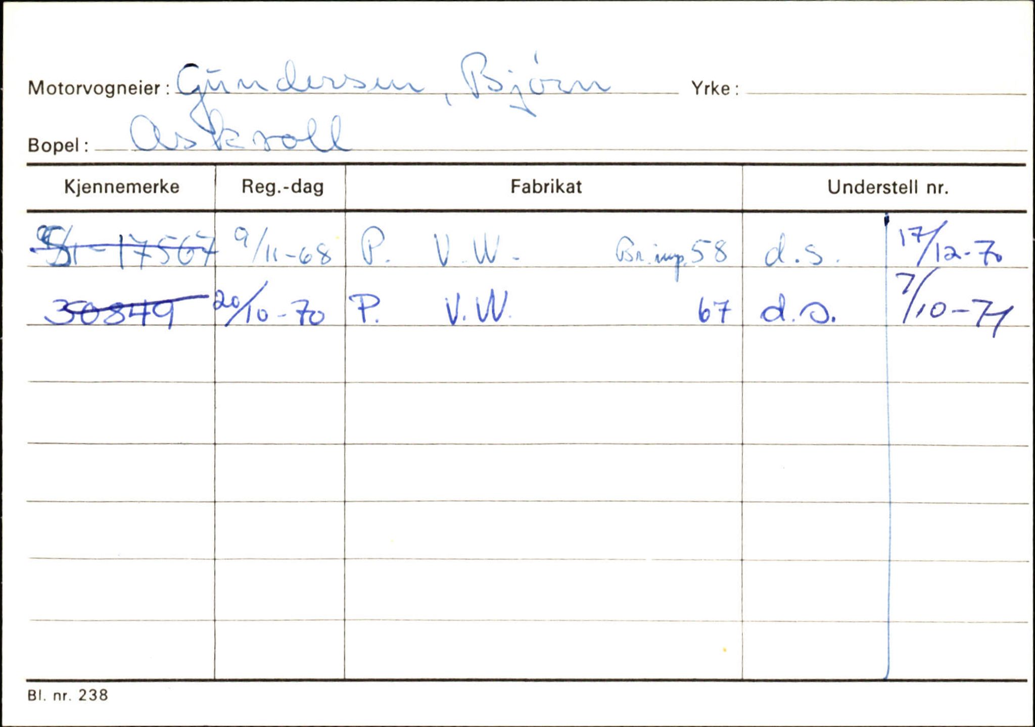 Statens vegvesen, Sogn og Fjordane vegkontor, AV/SAB-A-5301/4/F/L0132: Eigarregister Askvoll A-Å. Balestrand A-Å, 1945-1975, p. 461