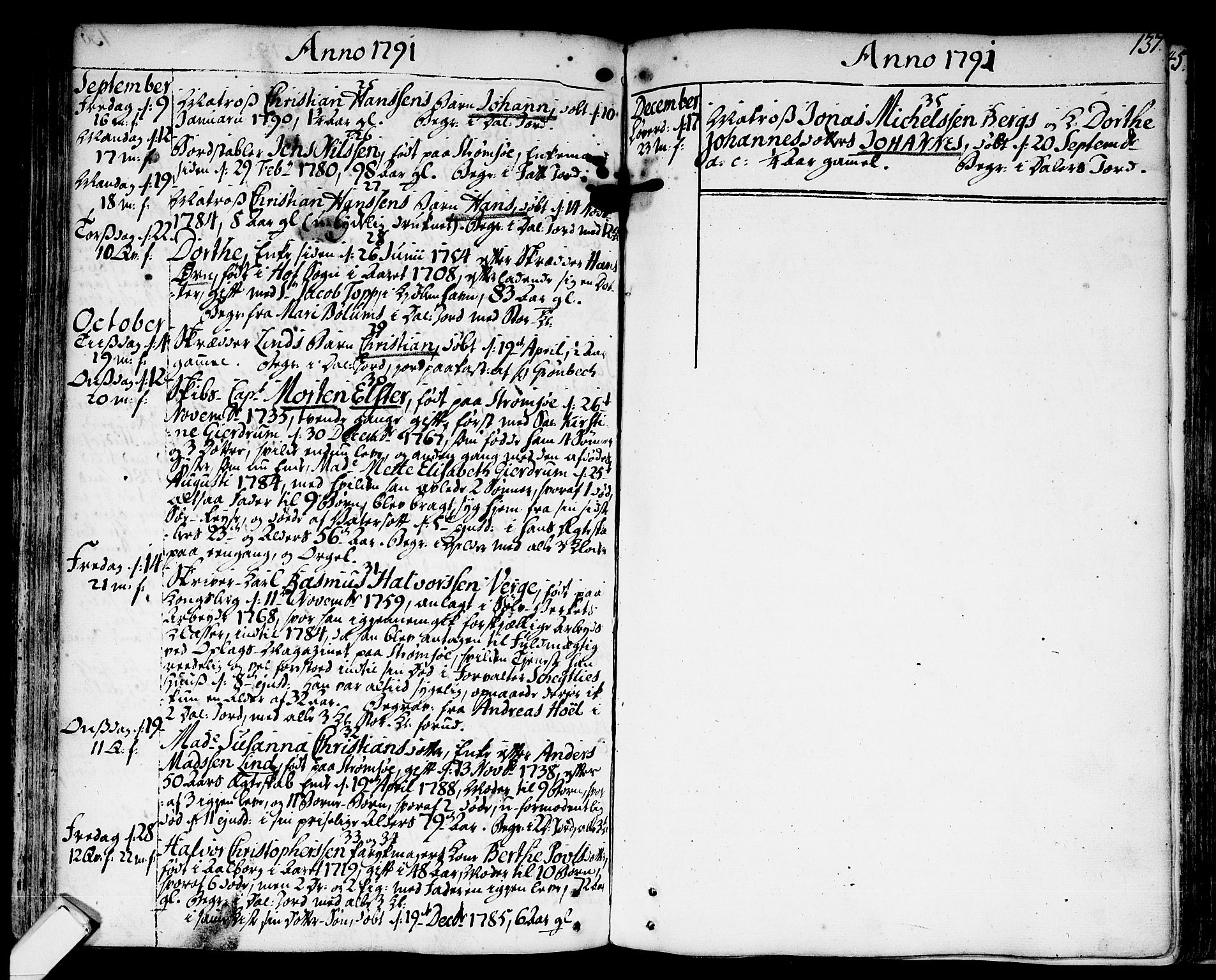 Strømsø kirkebøker, AV/SAKO-A-246/F/Fa/L0009: Parish register (official) no. I 9, 1752-1791, p. 137