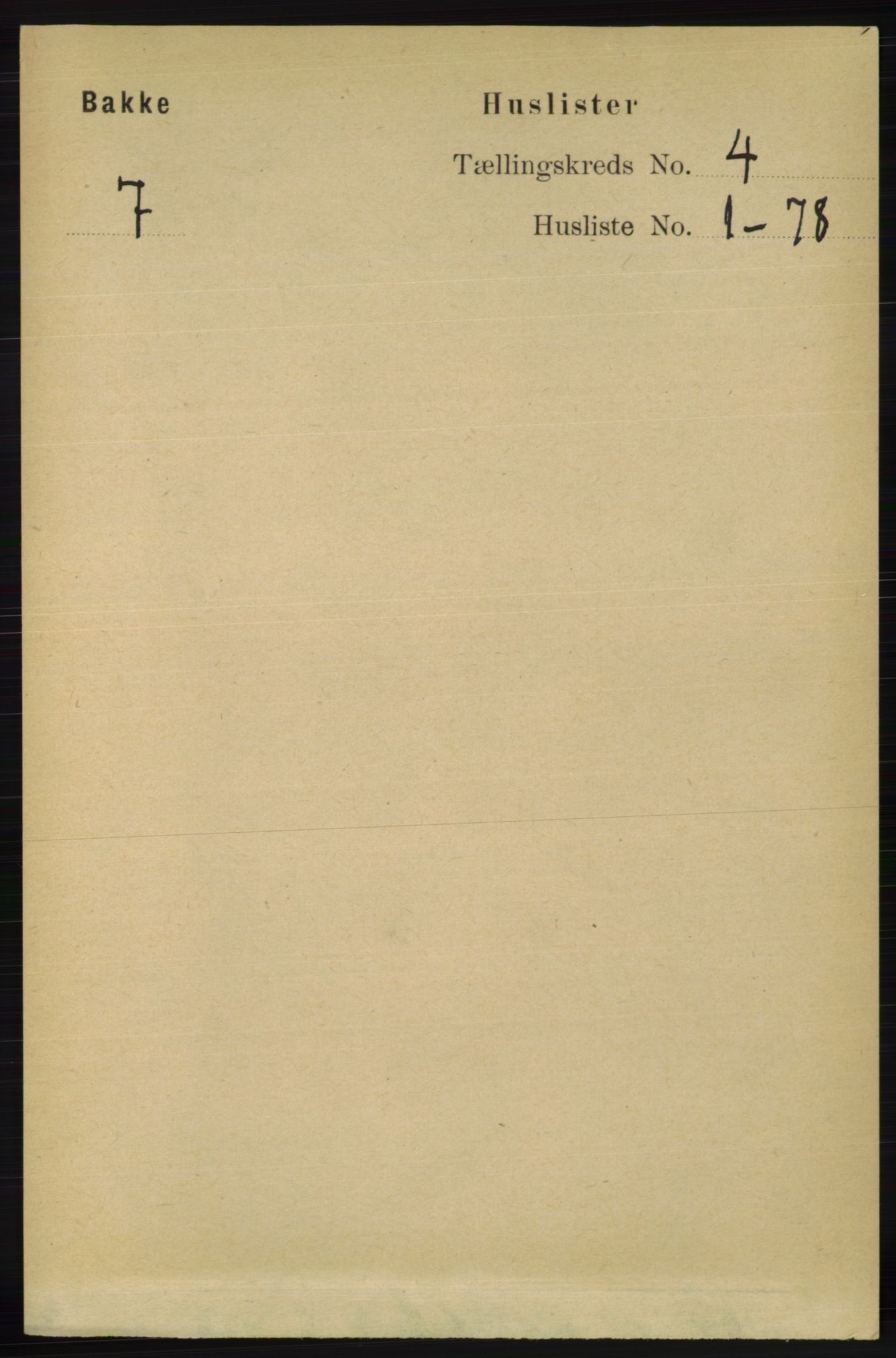 RA, 1891 census for 1045 Bakke, 1891, p. 543