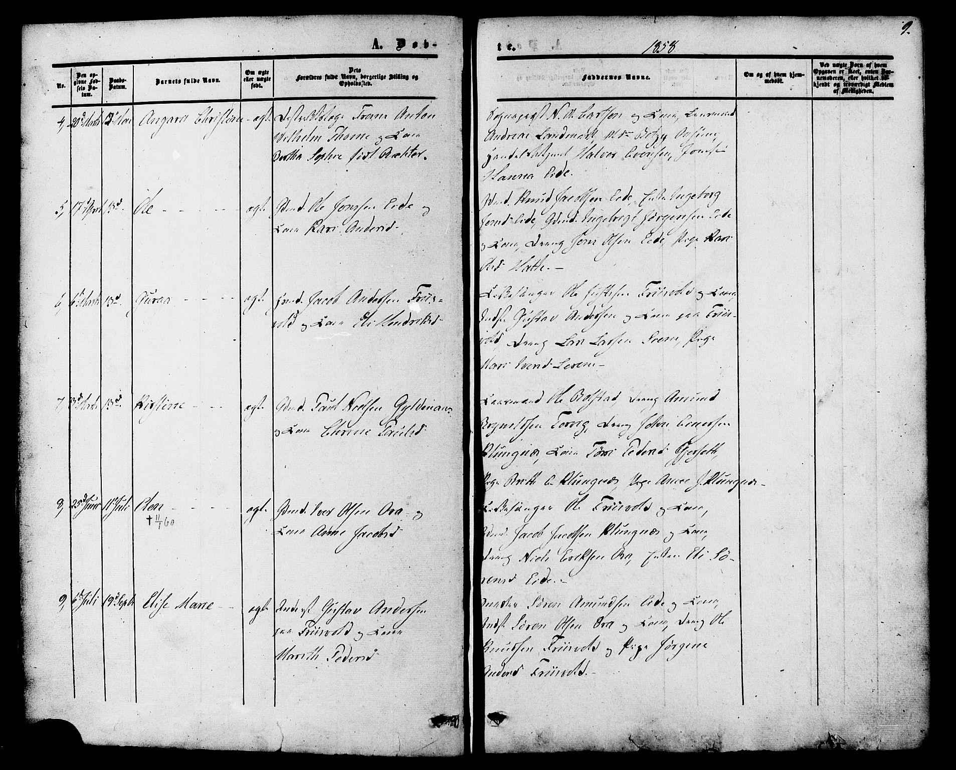 Ministerialprotokoller, klokkerbøker og fødselsregistre - Møre og Romsdal, AV/SAT-A-1454/542/L0552: Parish register (official) no. 542A02, 1854-1884, p. 9