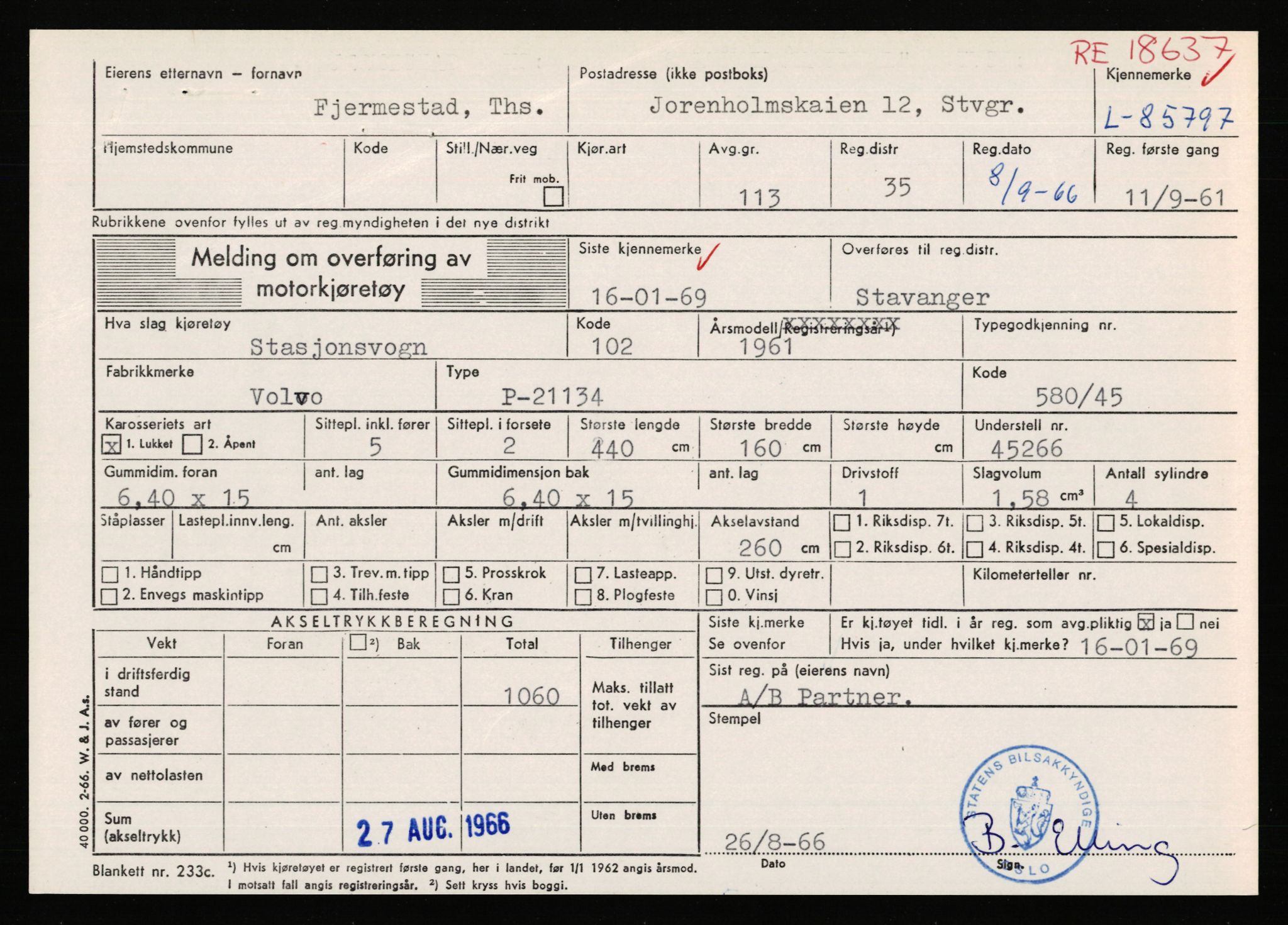 Stavanger trafikkstasjon, AV/SAST-A-101942/0/F/L0073: L-84100 - L-86499, 1930-1971, p. 1743