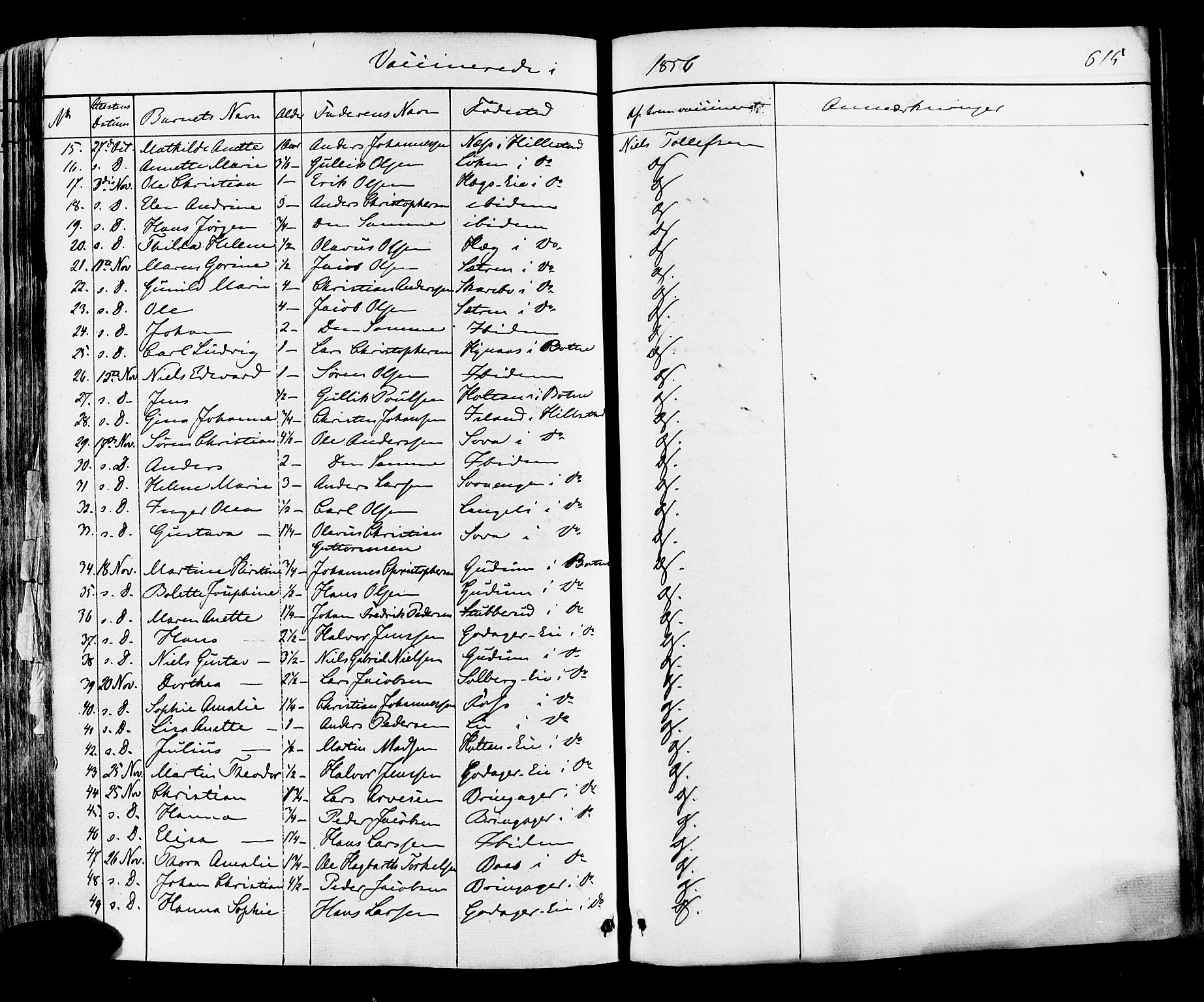 Botne kirkebøker, AV/SAKO-A-340/F/Fa/L0006: Parish register (official) no. I 6, 1836-1877, p. 615