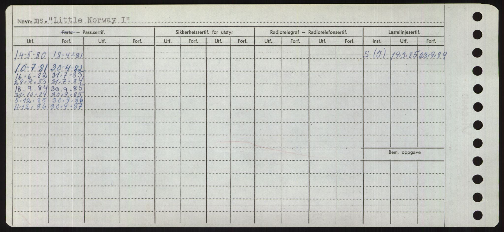 Sjøfartsdirektoratet med forløpere, Skipsmålingen, RA/S-1627/H/Hd/L0023: Fartøy, Lia-Løv, p. 246